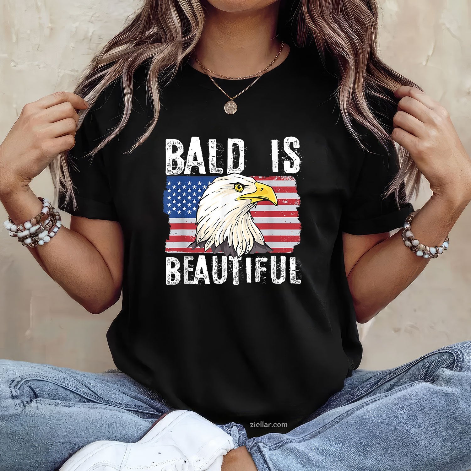 Bald Is Beautiful 4th of July Independence Day