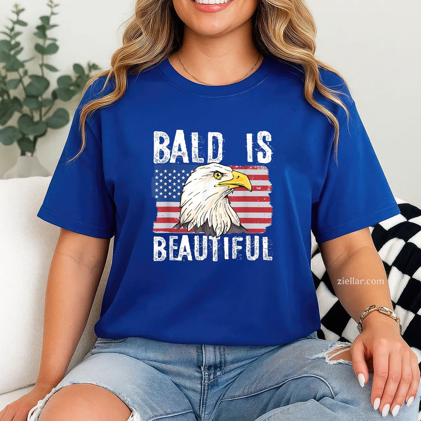 Bald Is Beautiful 4th of July Independence Day