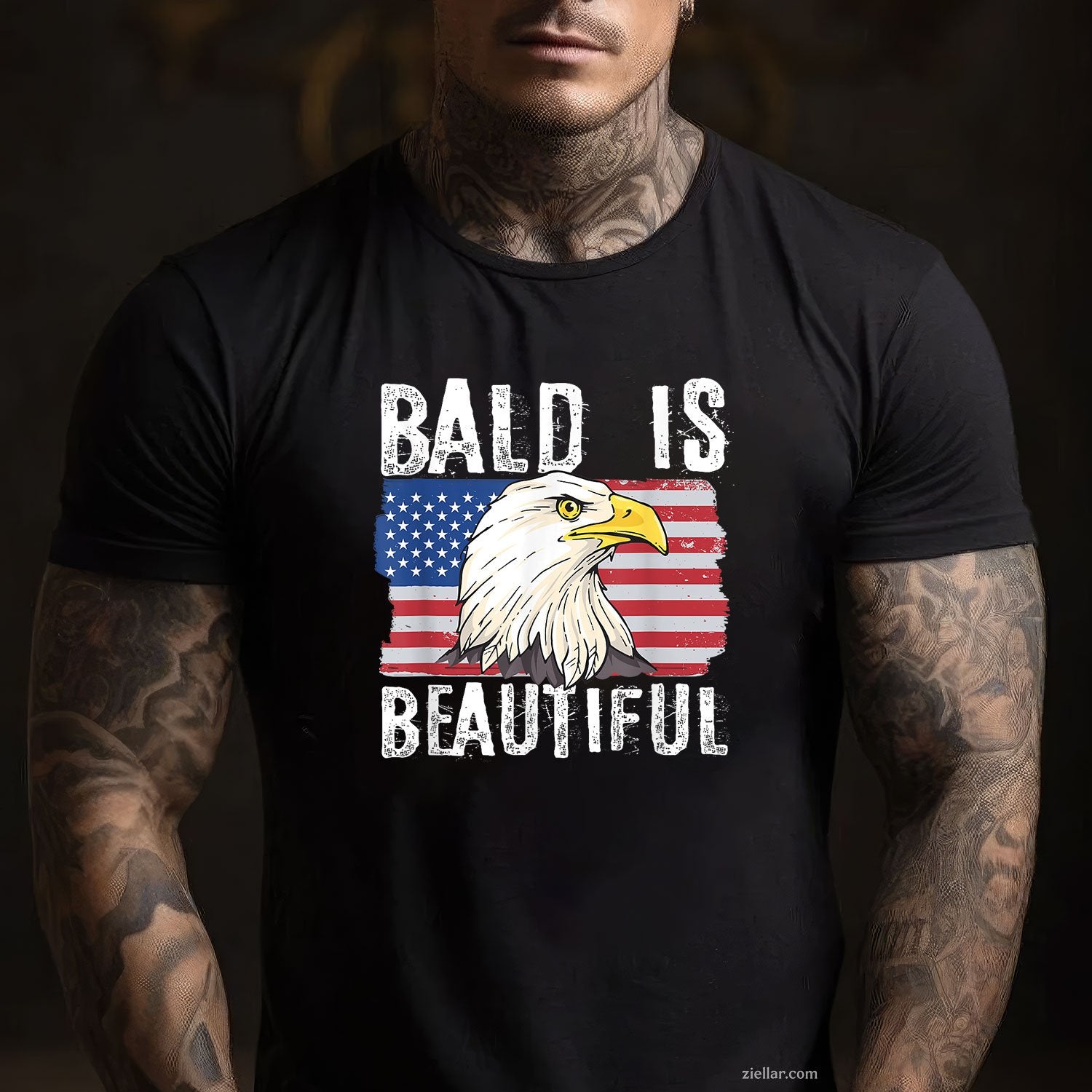 Bald Is Beautiful 4th of July Independence Day