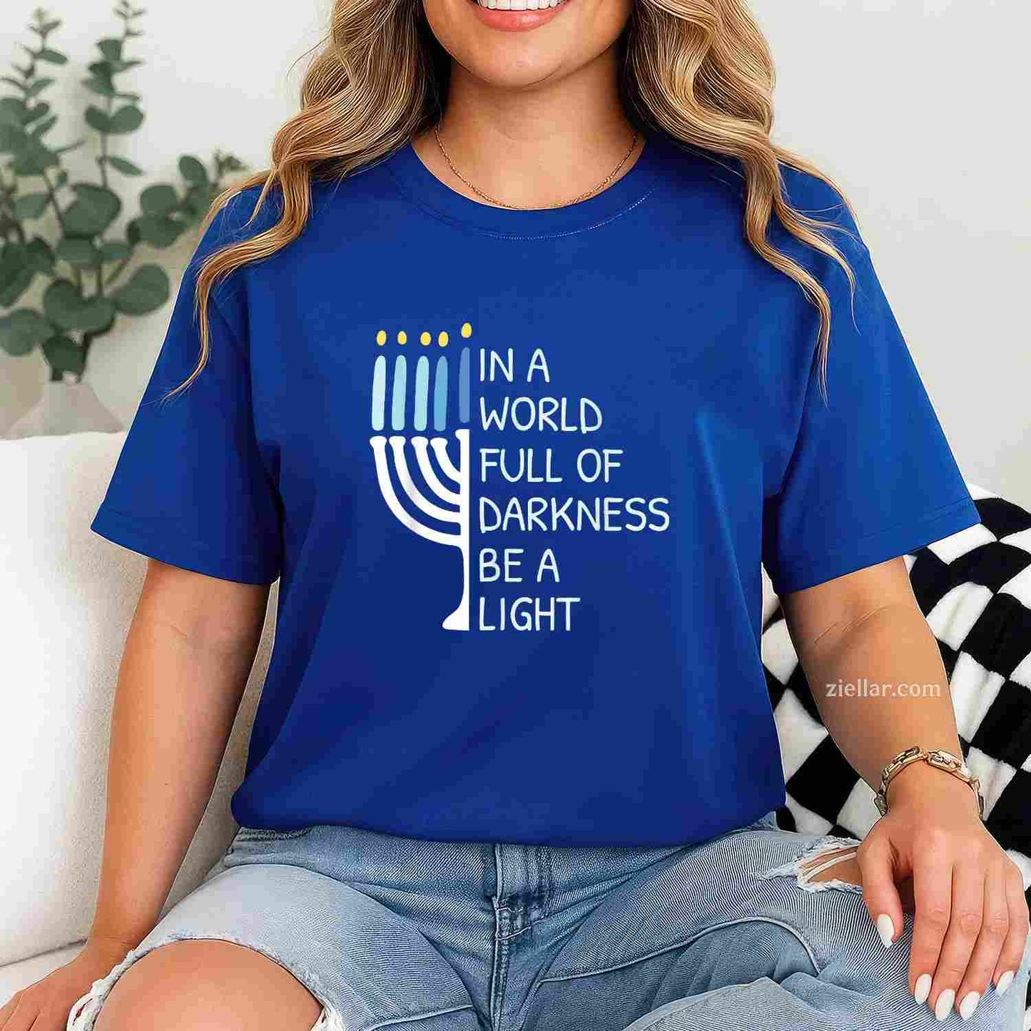 Be A Light Happy Hanukkah T-Shirt_ Religious Jewish Holiday Tee For Men And Women