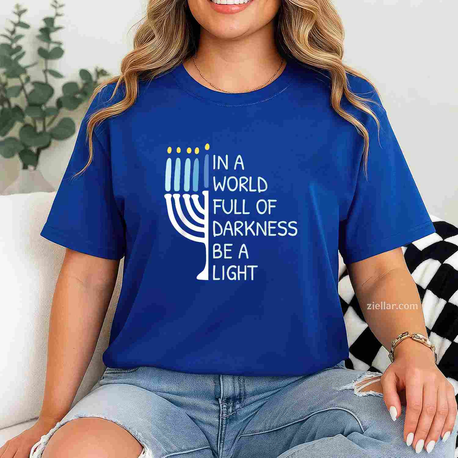 Be A Light Happy Hanukkah T-Shirt_ Religious Jewish Holiday Tee For Men And Women