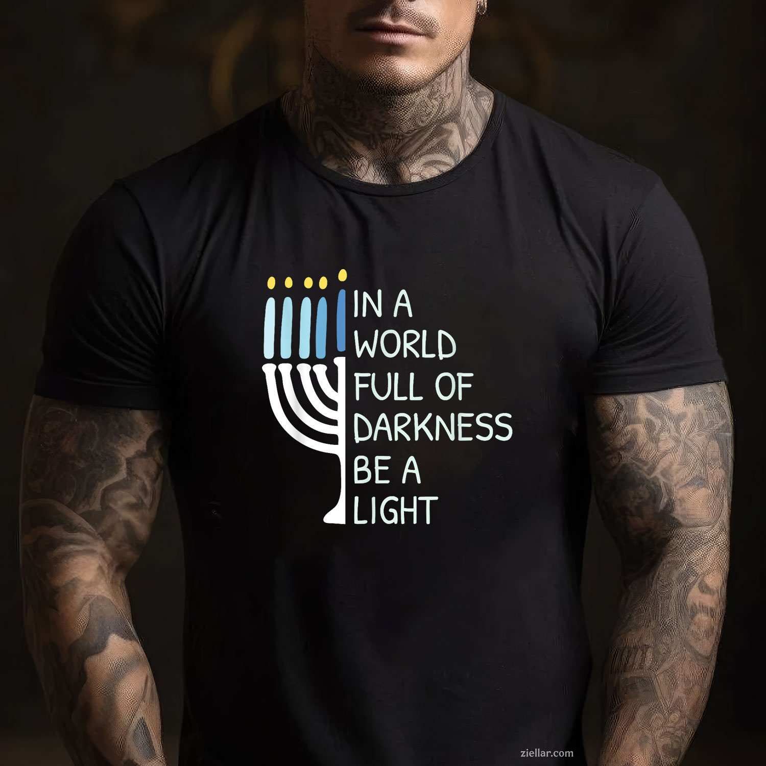 Be A Light Happy Hanukkah T-Shirt_ Religious Jewish Holiday Tee For Men And Women