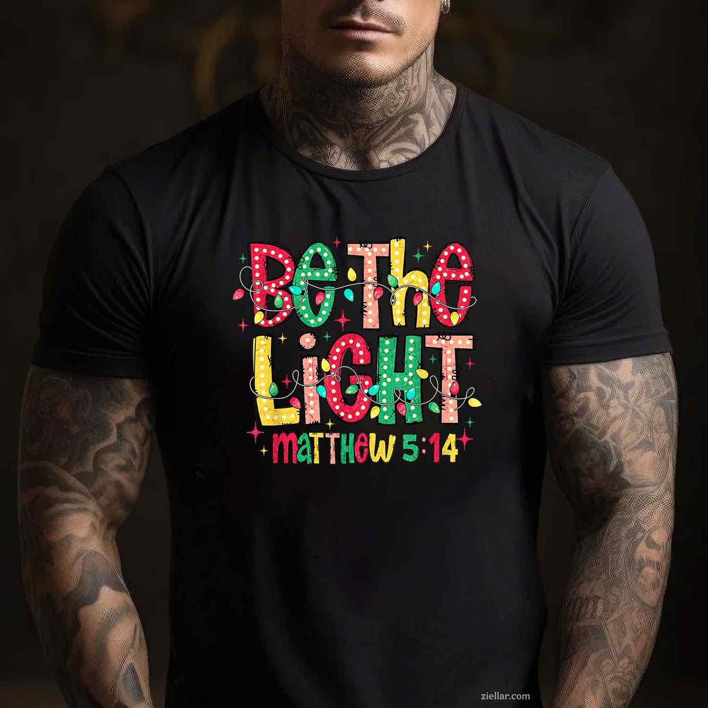 Be The Light Christian Christmas T-Shirt, A Religious Be The Light Christian Christmas Tee