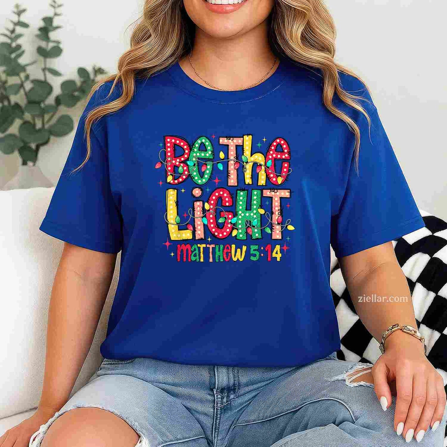 Be The Light Christian Christmas T-Shirt, A Religious Be The Light Christian Christmas Tee