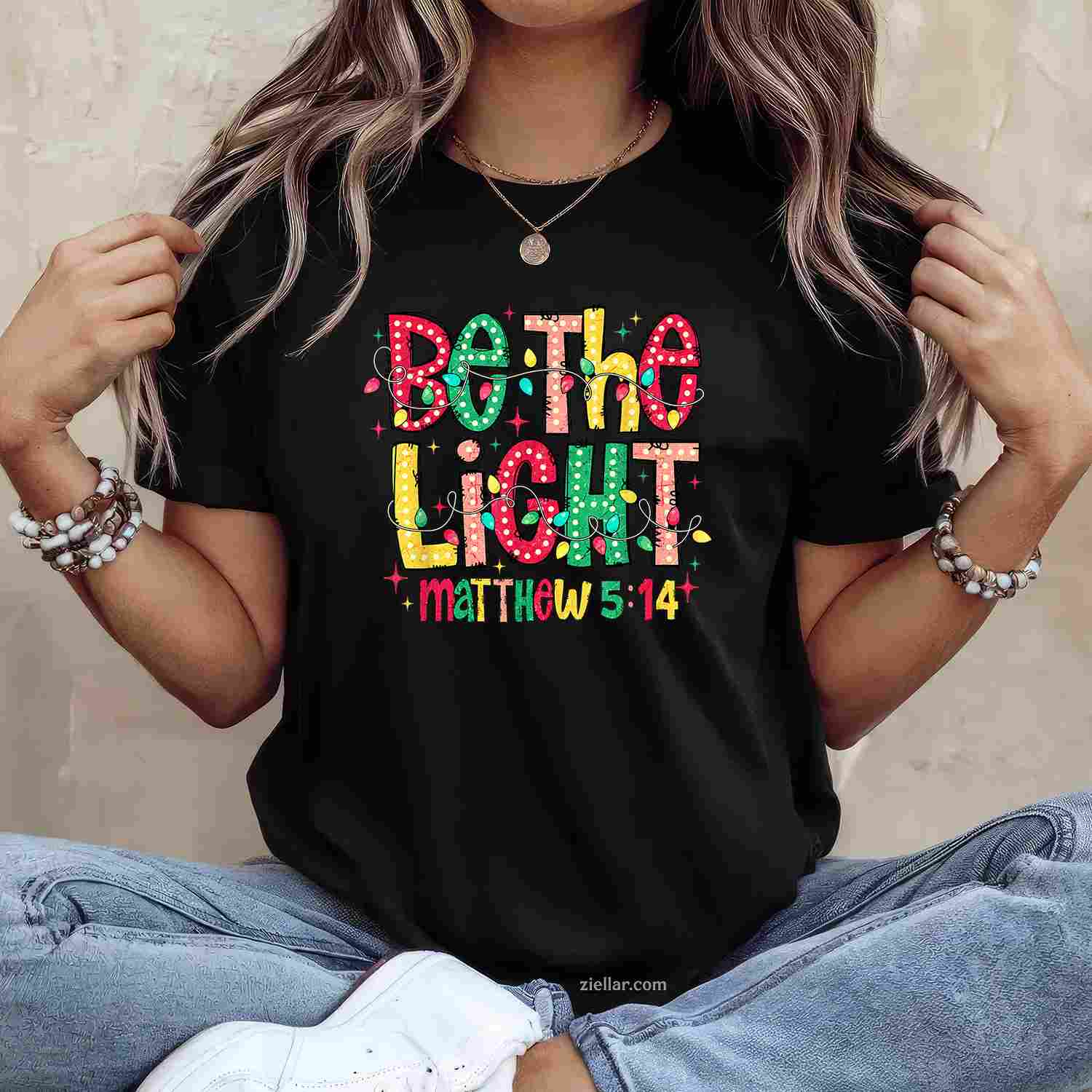Be The Light Christian Christmas T-Shirt, A Religious Be The Light Christian Christmas Tee