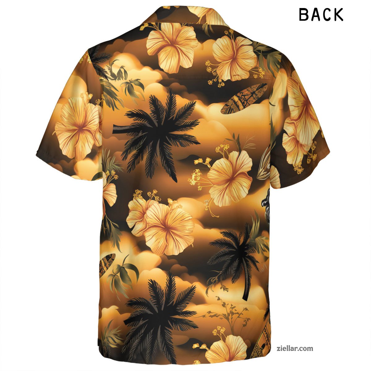 Beach Button Down Hawaiian Shirt Tee, Short Sleeve Casual Wear Adults