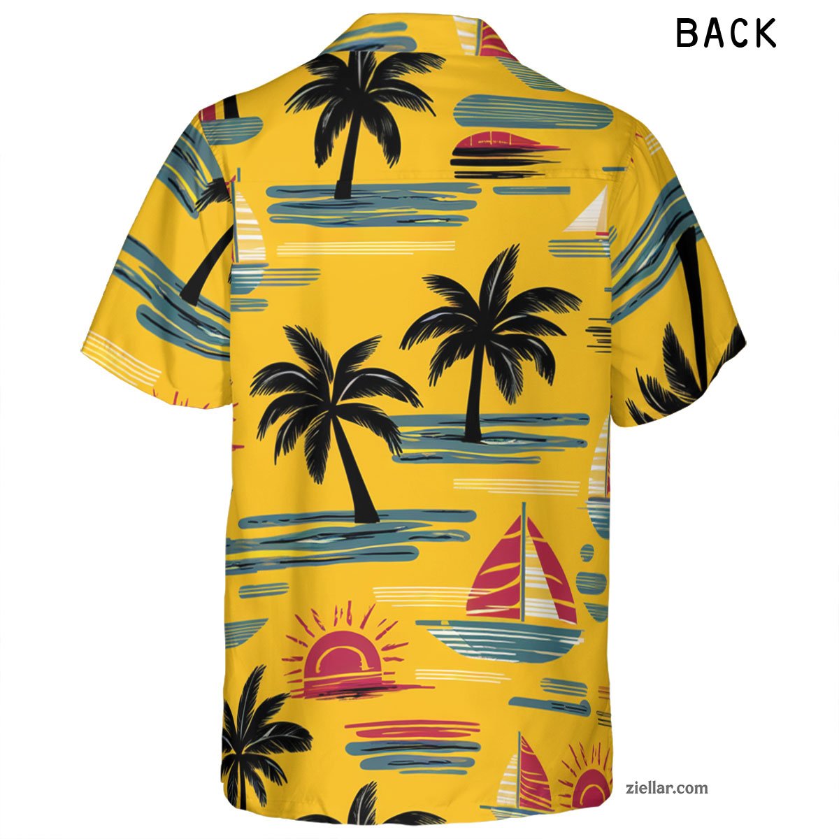 Beach Sailboat Island Hawaiian Shirt Tee, Casual Aloha Outfit Unisex