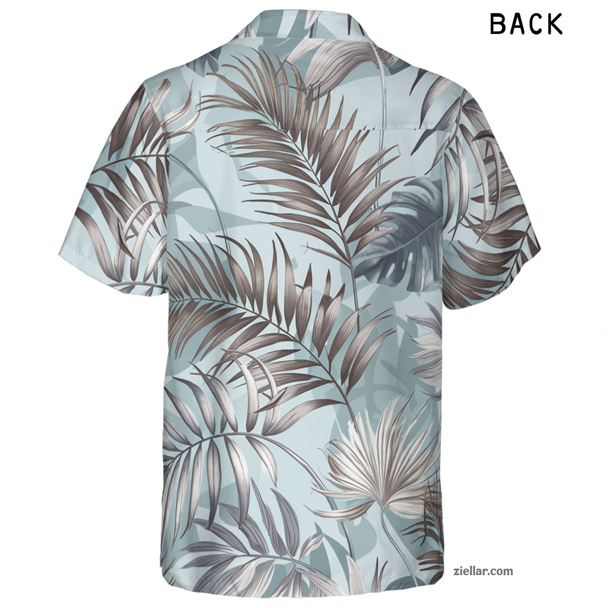 Beach Vacation Blue Palm Hawaiian Shirt Tee, Summer Aloha Wear for Adults
