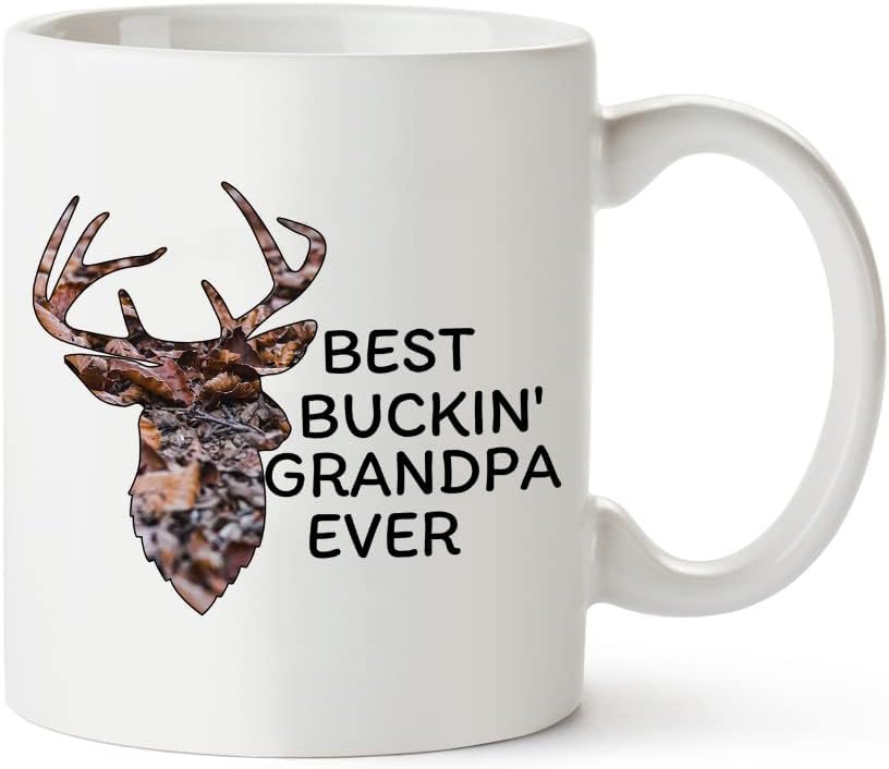 Best Buckin' Grandpa Ever Mug, Funny Birthday, Christmas, Father's Day Gift for Papa 11 Oz