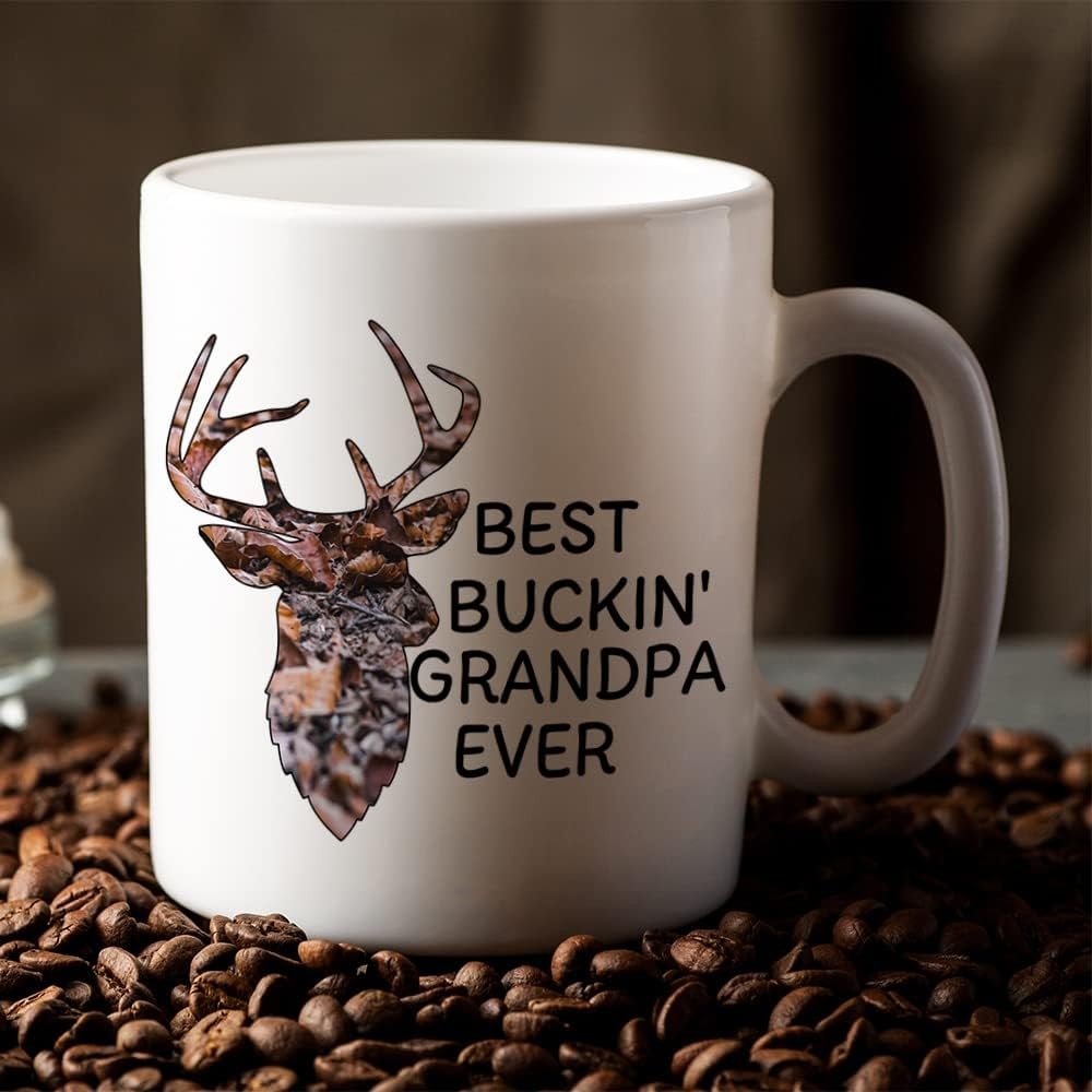 Best Buckin' Grandpa Ever Mug, Funny Birthday, Christmas, Father's Day Gift for Papa 11 Oz