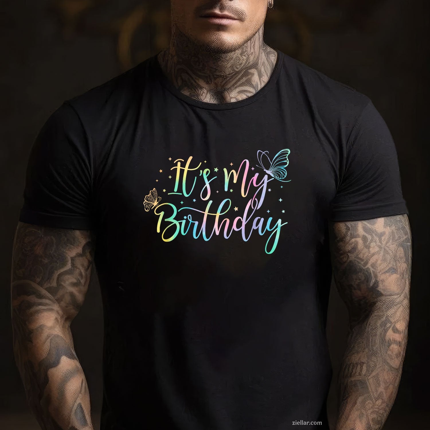 Birthday Butterfly Tie-Dye Tee and T-Shirt, It's My Birthday Party T-Shirt for Women Adults