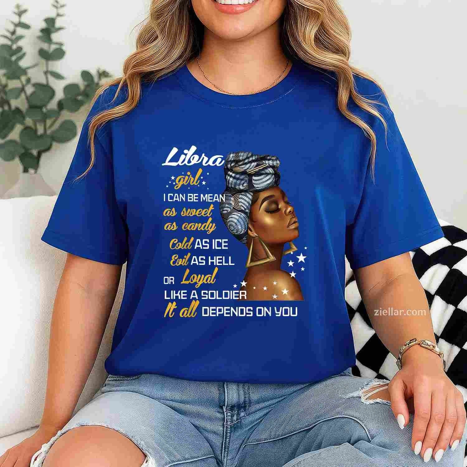 Birthday Gift Libra Girl September or October Women T-Shirt and Tee for Adults Men Women Unisex
