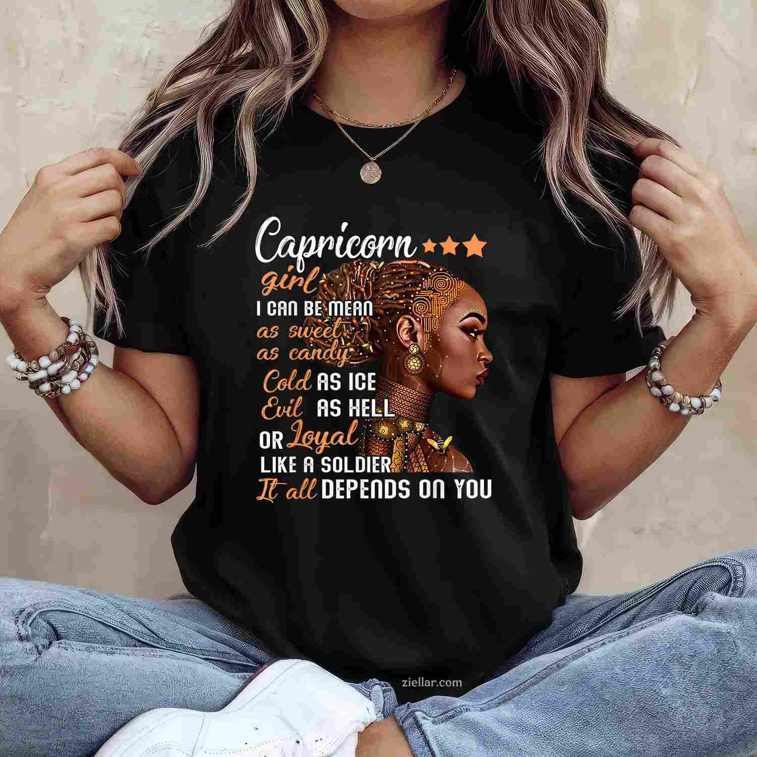 Birthday Gift Capricorn Girl December Or January Women T-Shirt_ Capricorn Zodiac Sign Astrology Tee For Her
