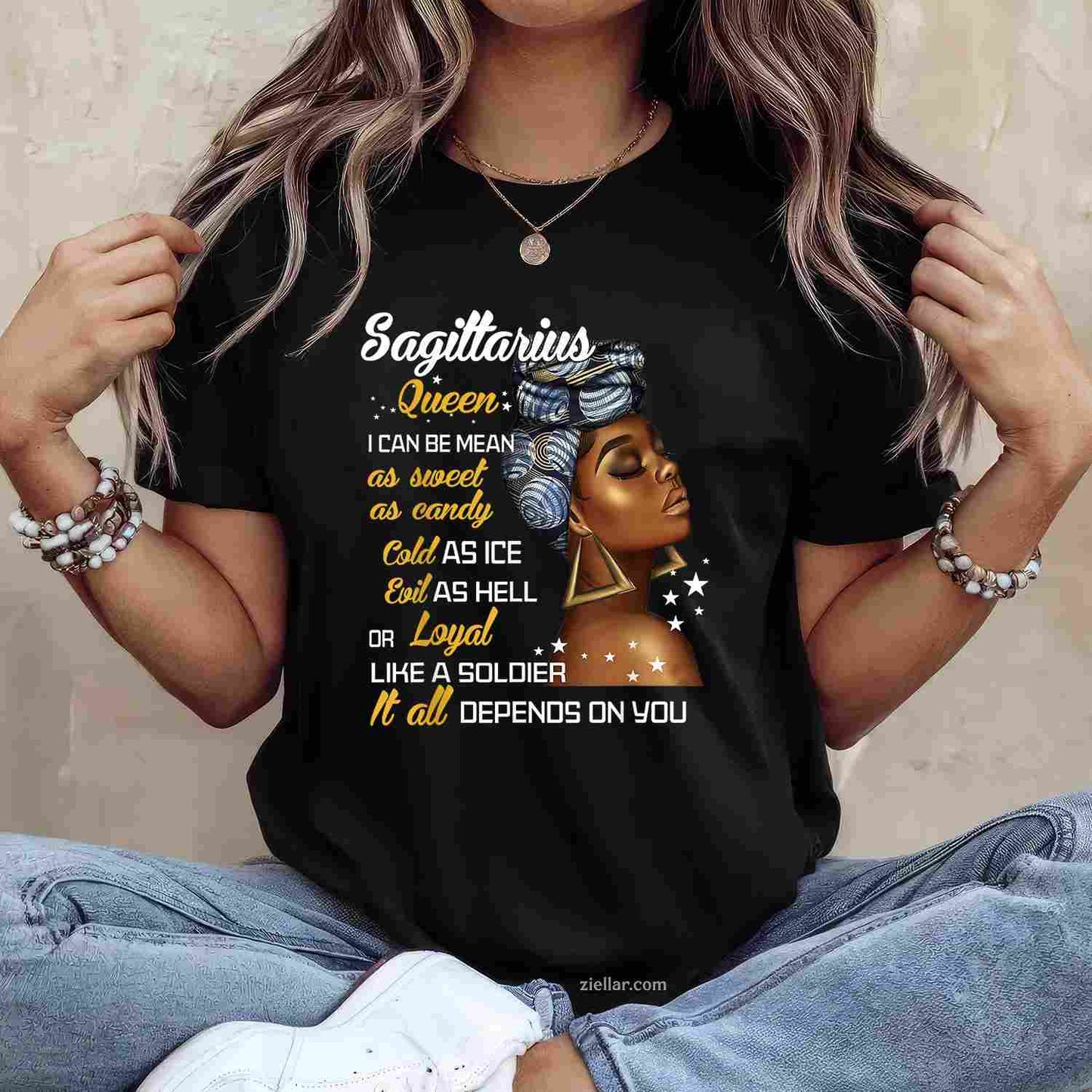Birthday Gift Sagittarius Queen November Or December Women T-Shirt_ Astrology Zodiac Sign Tee For Her