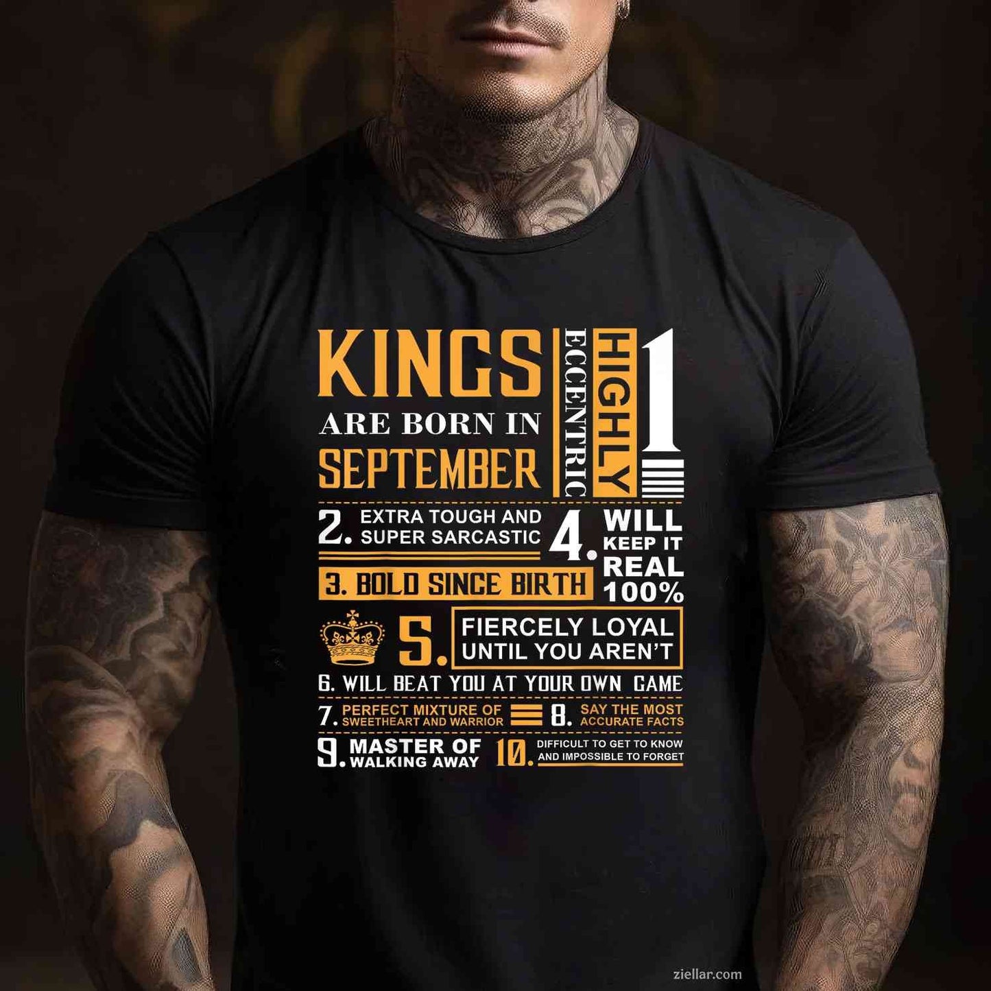 Birthday Gifts - Kings are Born In September T-Shirt Tee T-Shirt Tee for Men Women Adults Unisex