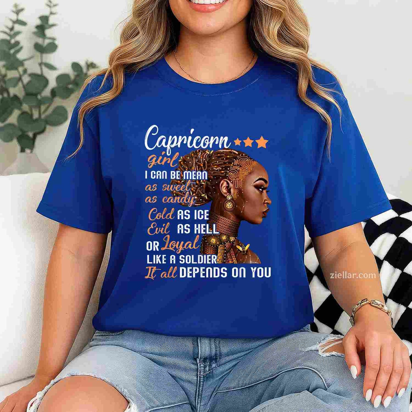 Birthday Gift Capricorn Girl December Or January Women T-Shirt_ Capricorn Zodiac Sign Astrology Tee For Her
