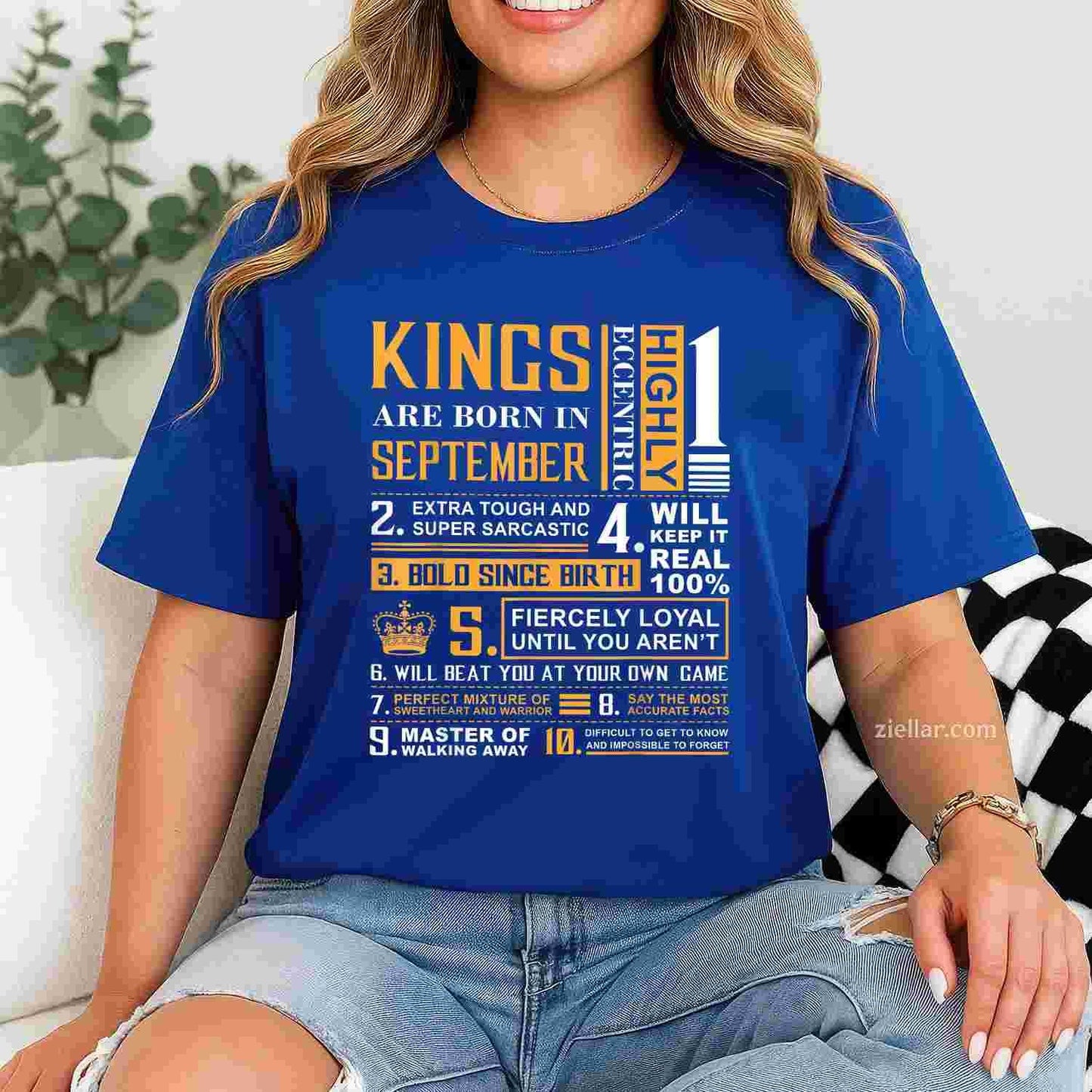 Birthday Gifts - Kings are Born In September T-Shirt Tee T-Shirt Tee for Men Women Adults Unisex