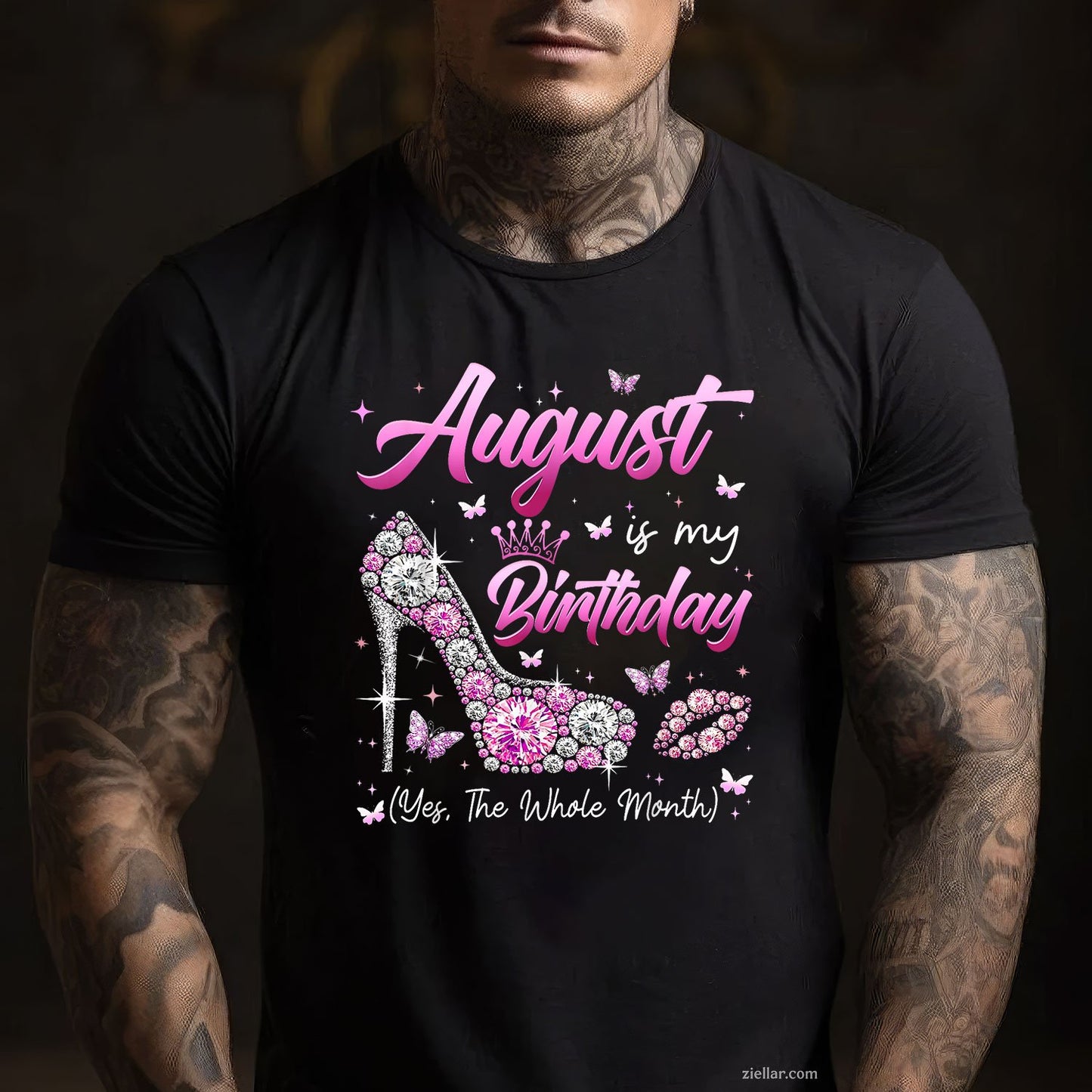 Birthday Queen in August Tee and T-Shirt, Whole Month T-Shirt Gift for Women Adults