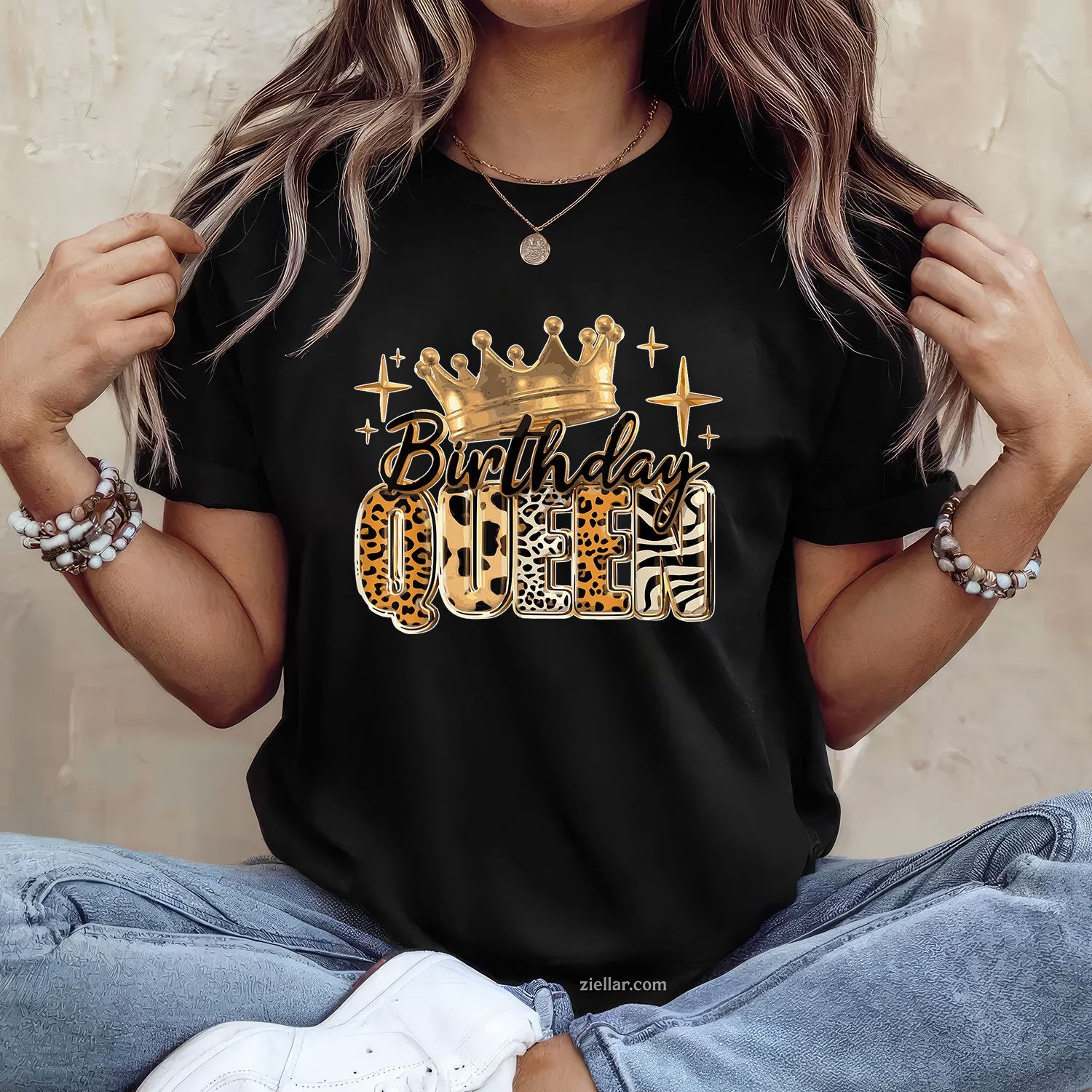 Birthday Queen Golden Crown American Afro Girls Women