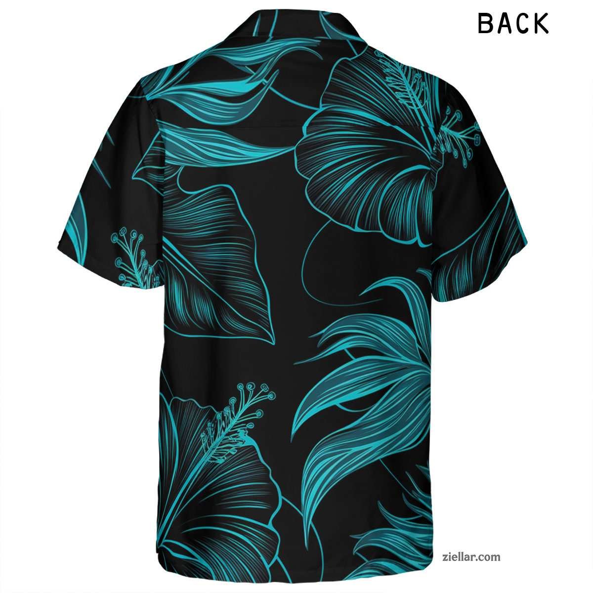 Black Floral Bird of Paradise Hawaiian Shirt and Tee, Tropical Beach Outfit