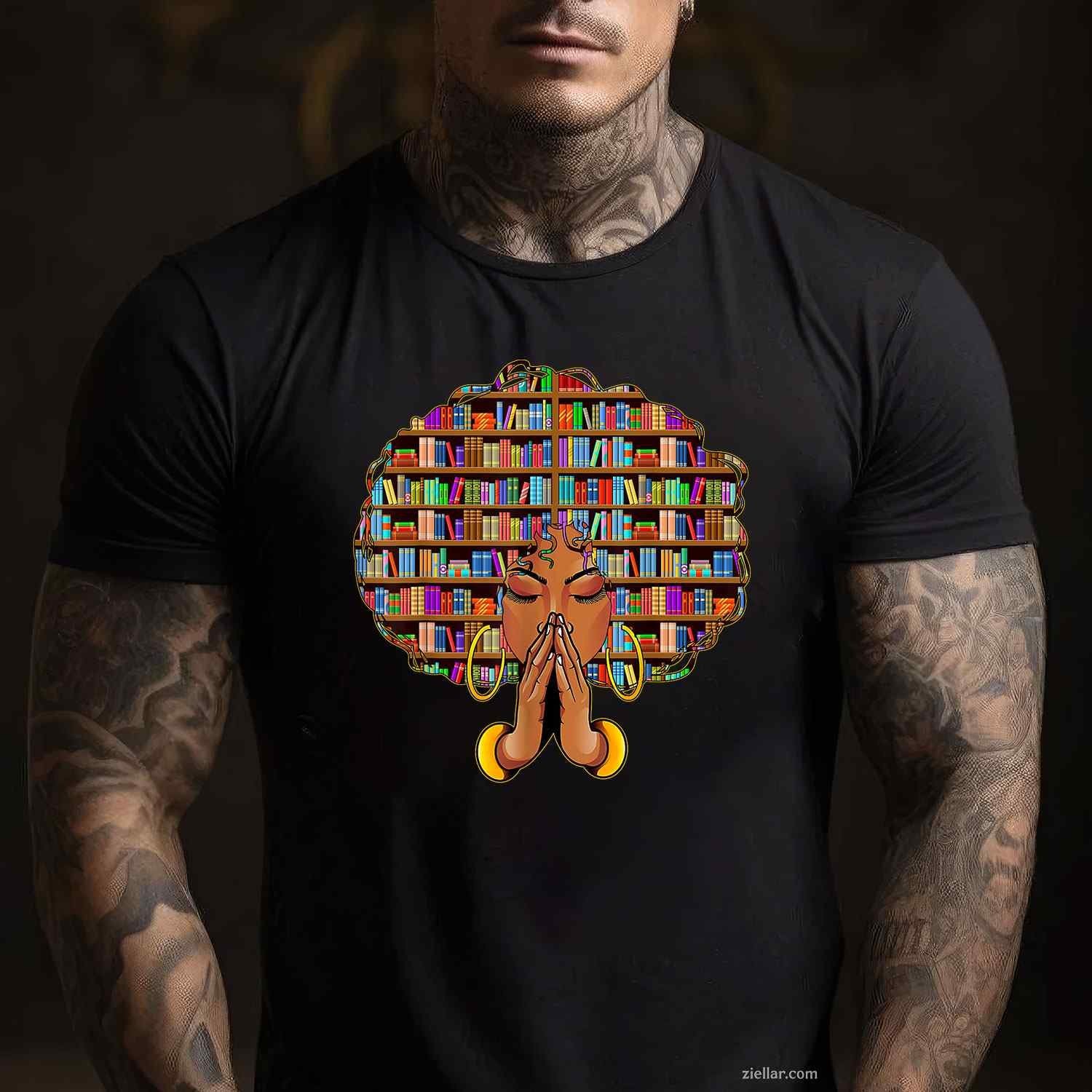 Black History Month Afro Women Girls Book Lover Librarian T-Shirt