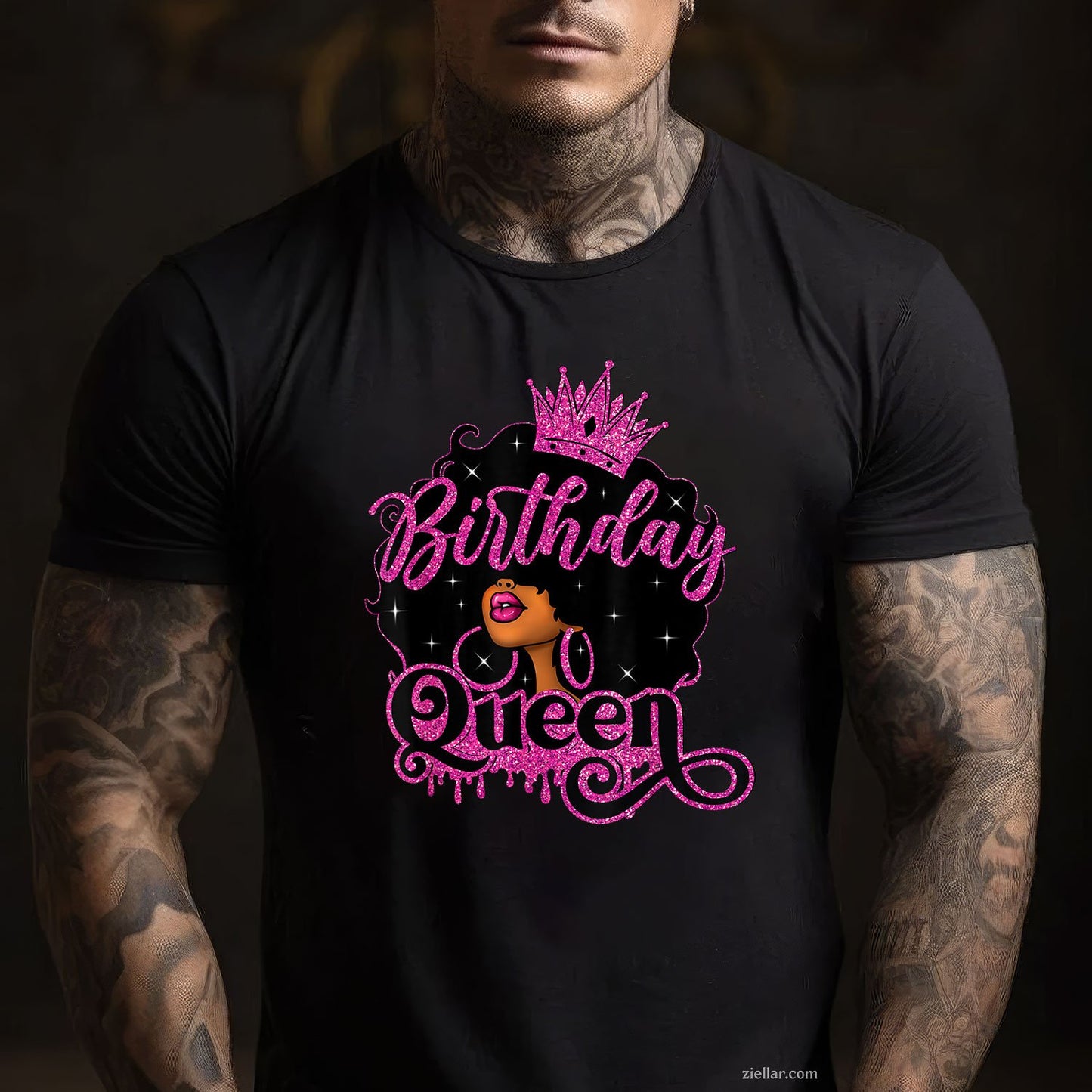 Black Queen Birthday Tee and T-Shirt, Afro Women Graphic T-Shirt Gift for Adults