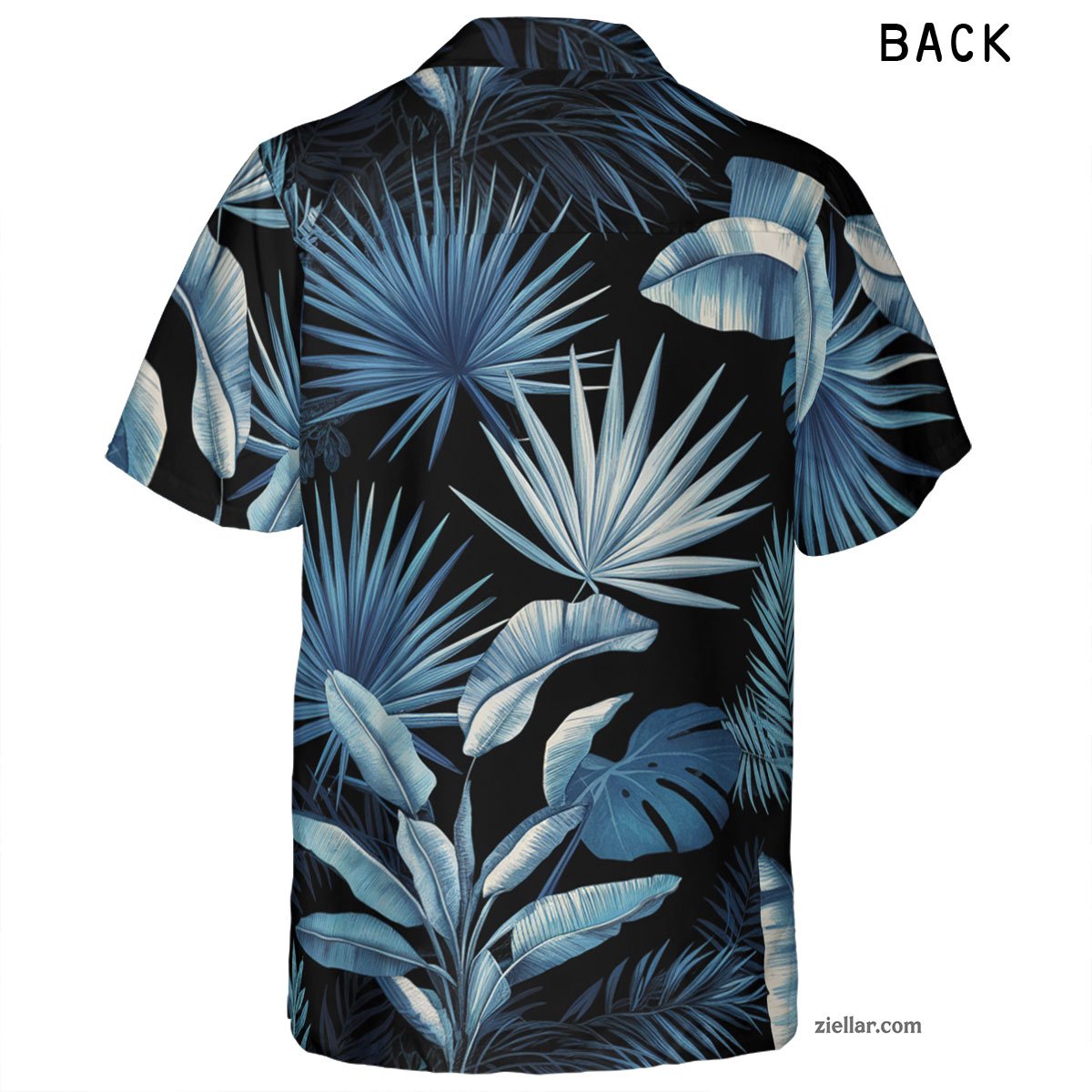 Blue Foliage Hawaiian Shirt and Tee, Tropical Beach Gift for Men Women