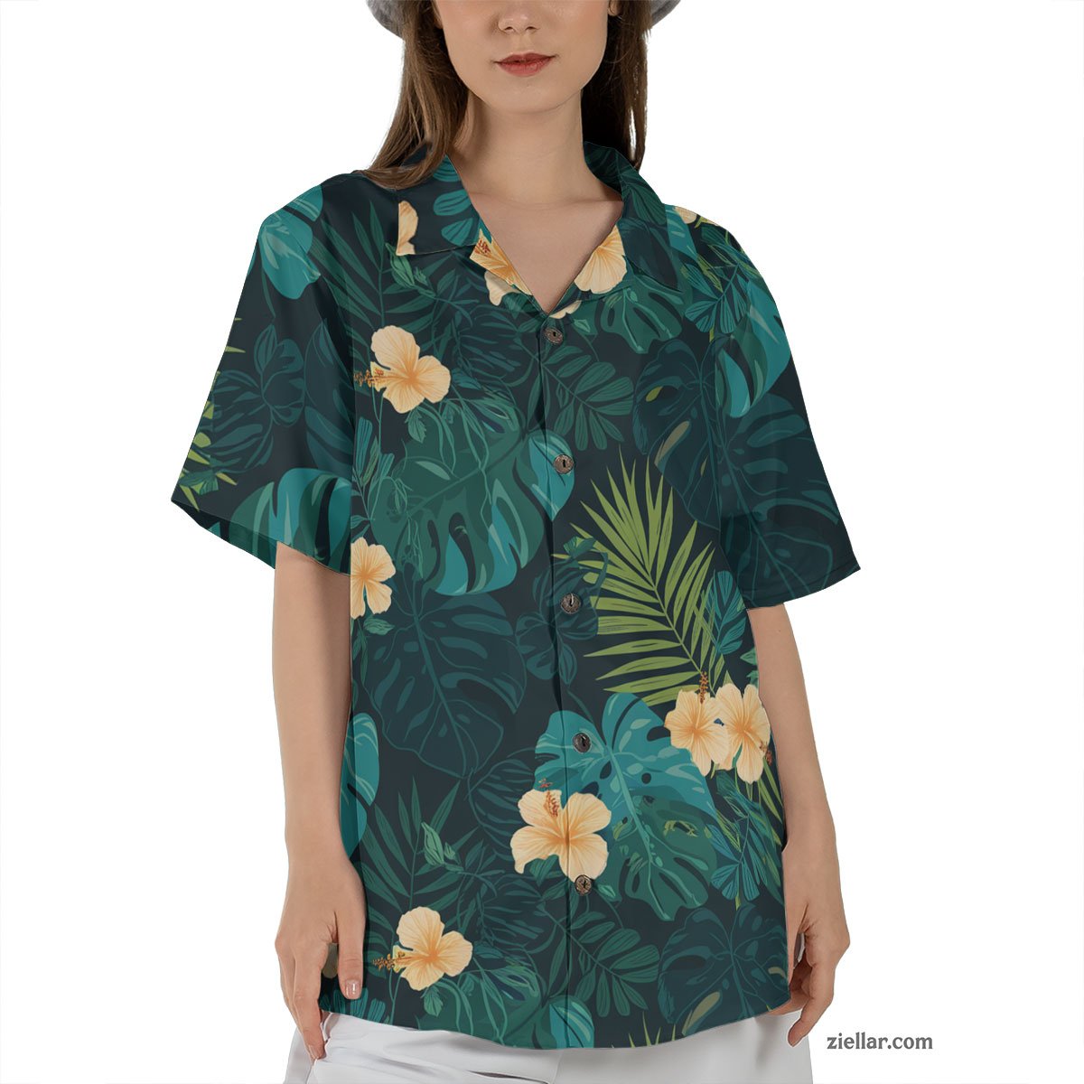 Blue Tropical Leaf White Hibiscus Floral Hawaiian Shirts for Beach Vacation – Must-Have Shirt for Your Holiday