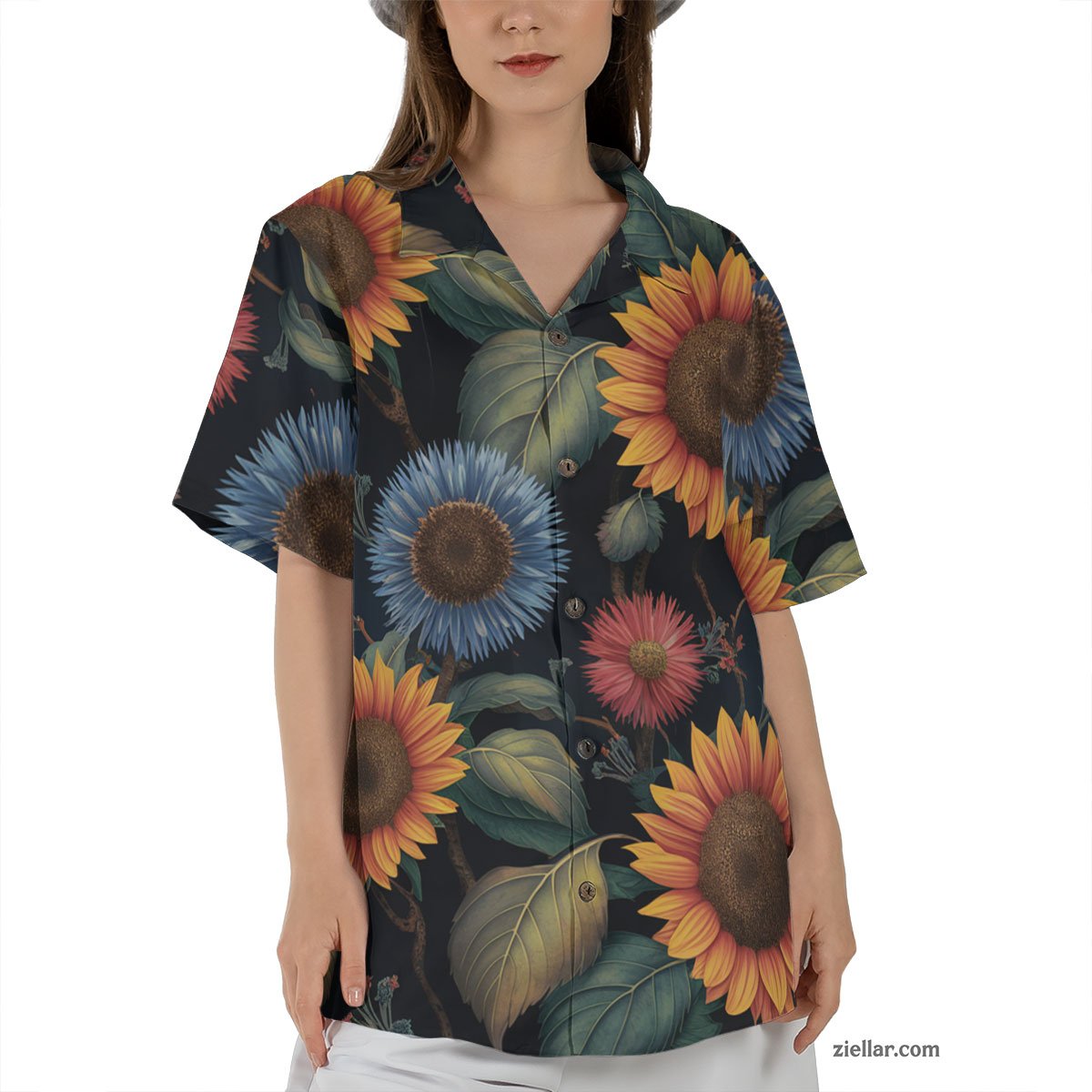 Bold Wildflower Hawaiian Shirt Tee, Tropical Summer Gift for Adults