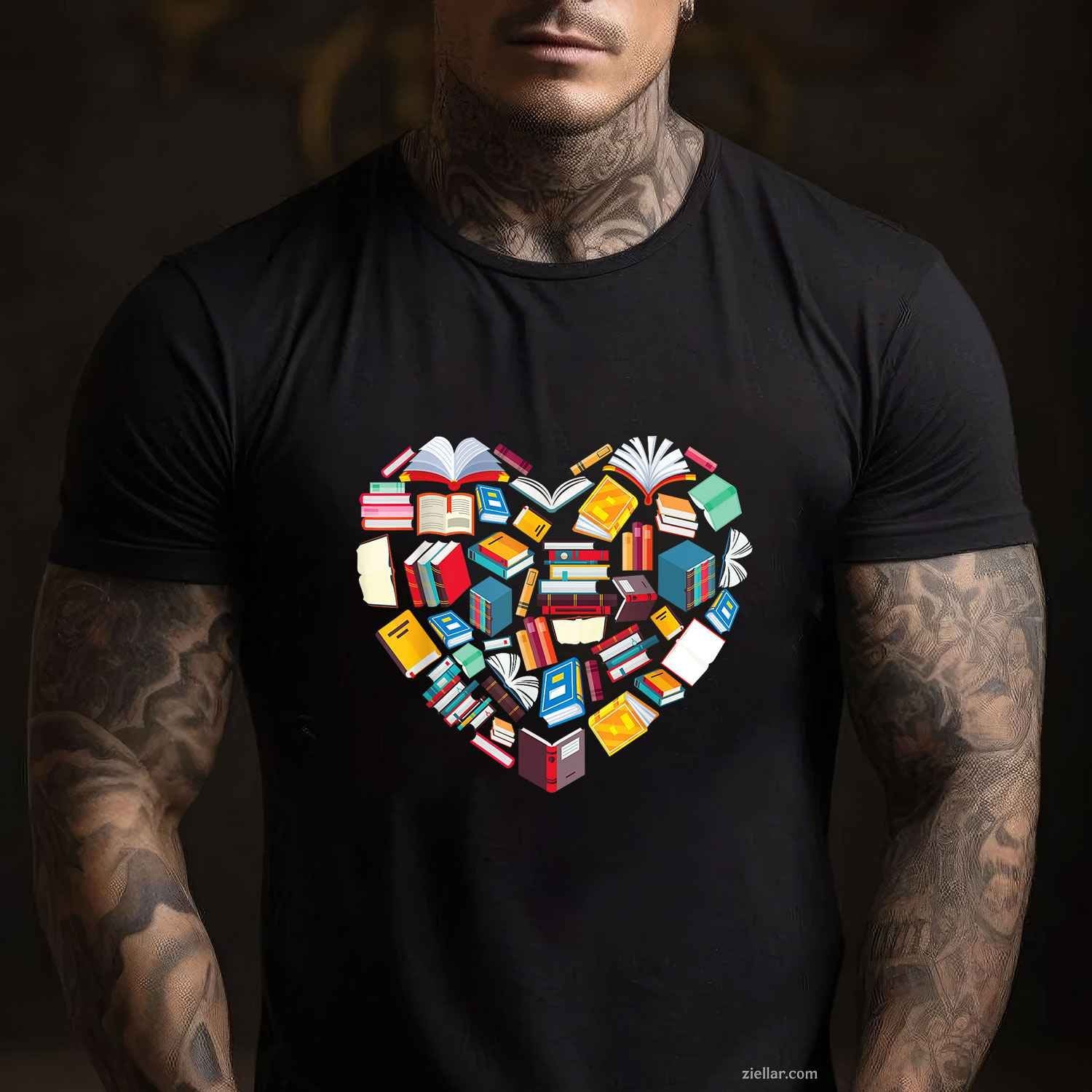 Book Lover Heart Shape reading club Librarian Library gifts T-Shirt