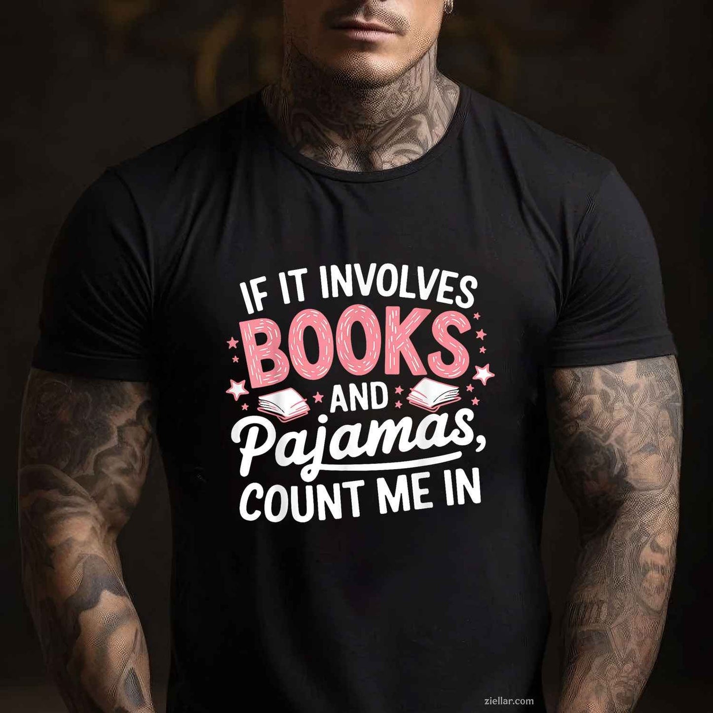 Book & Pajamas Humorous Book Lover Funny Reading Bedtime T-Shirt