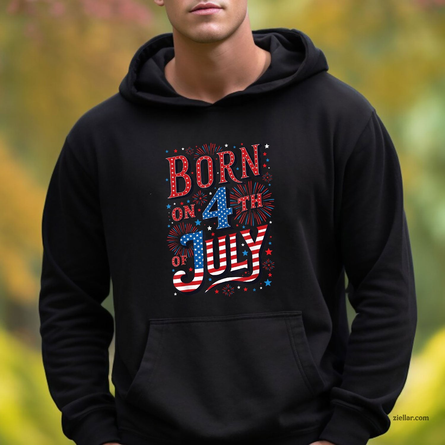 Born On The 4th of July Birthday Patriotic Hoodie Shirt, USA Independence Day Gift