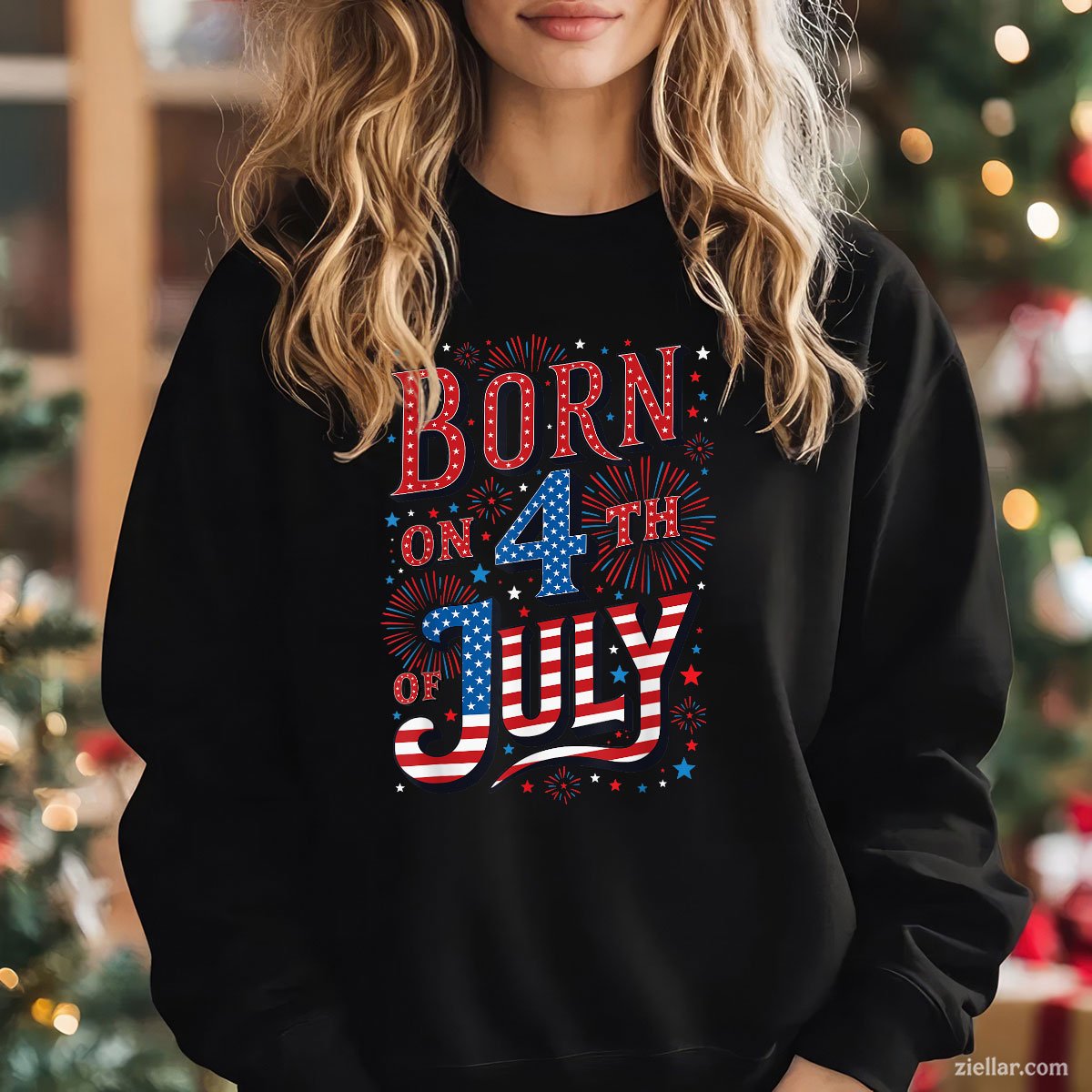 Born On The 4th of July Birthday Patriotic Sweatshirt, USA Independence Day Gift