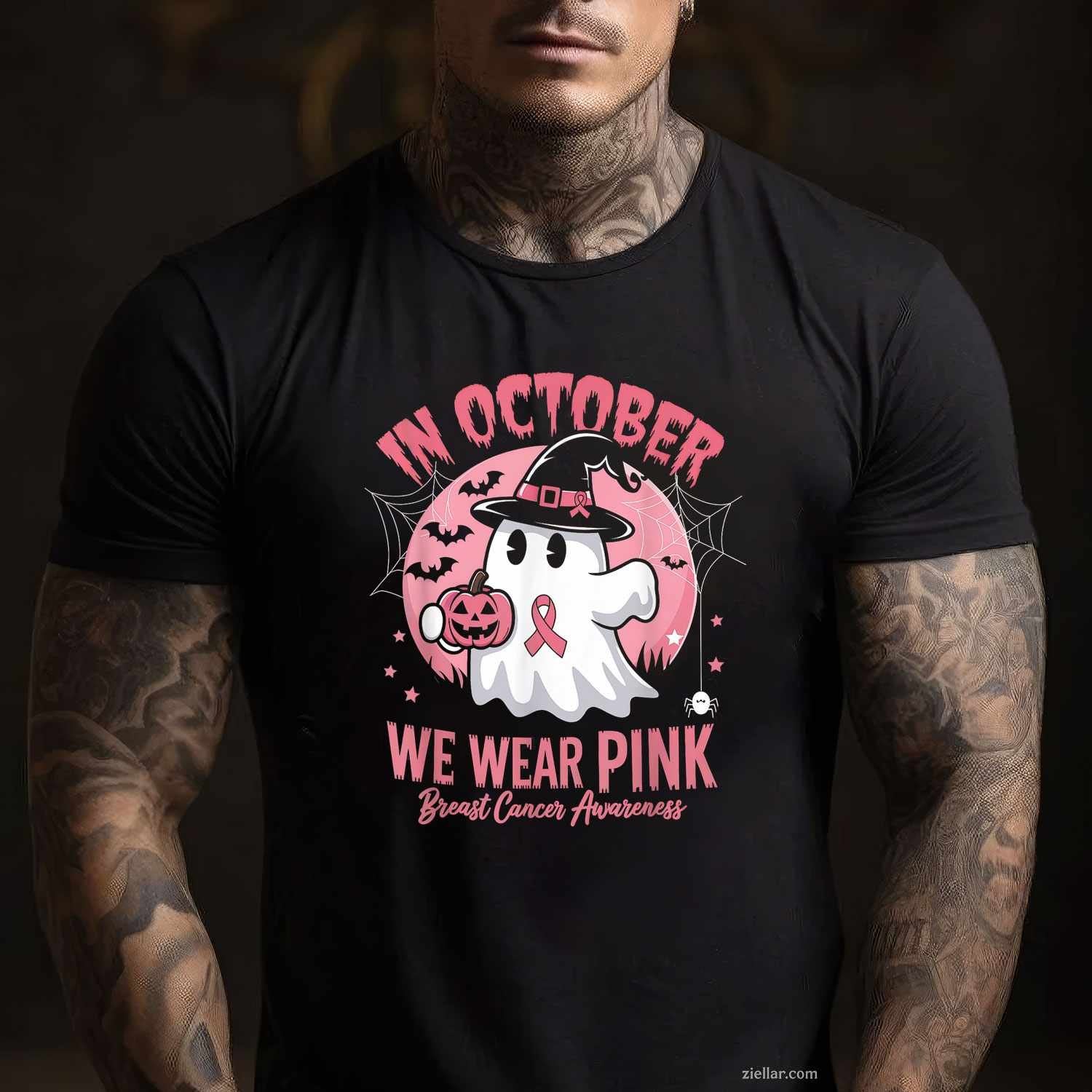 Breast Cancer s Women Halloween October Wear Pink Funny Graphic Tee and T-Shirt Gift for Adults Men Women Unisex