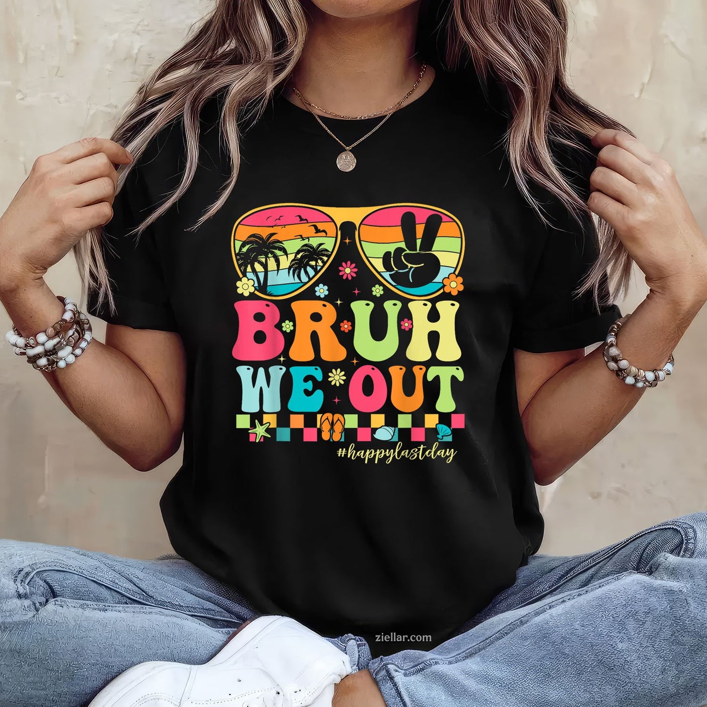 Bruh We Out Teacher Tee and T-Shirt, Funny Groovy Last Day of School T-Shirt Gift for Adults