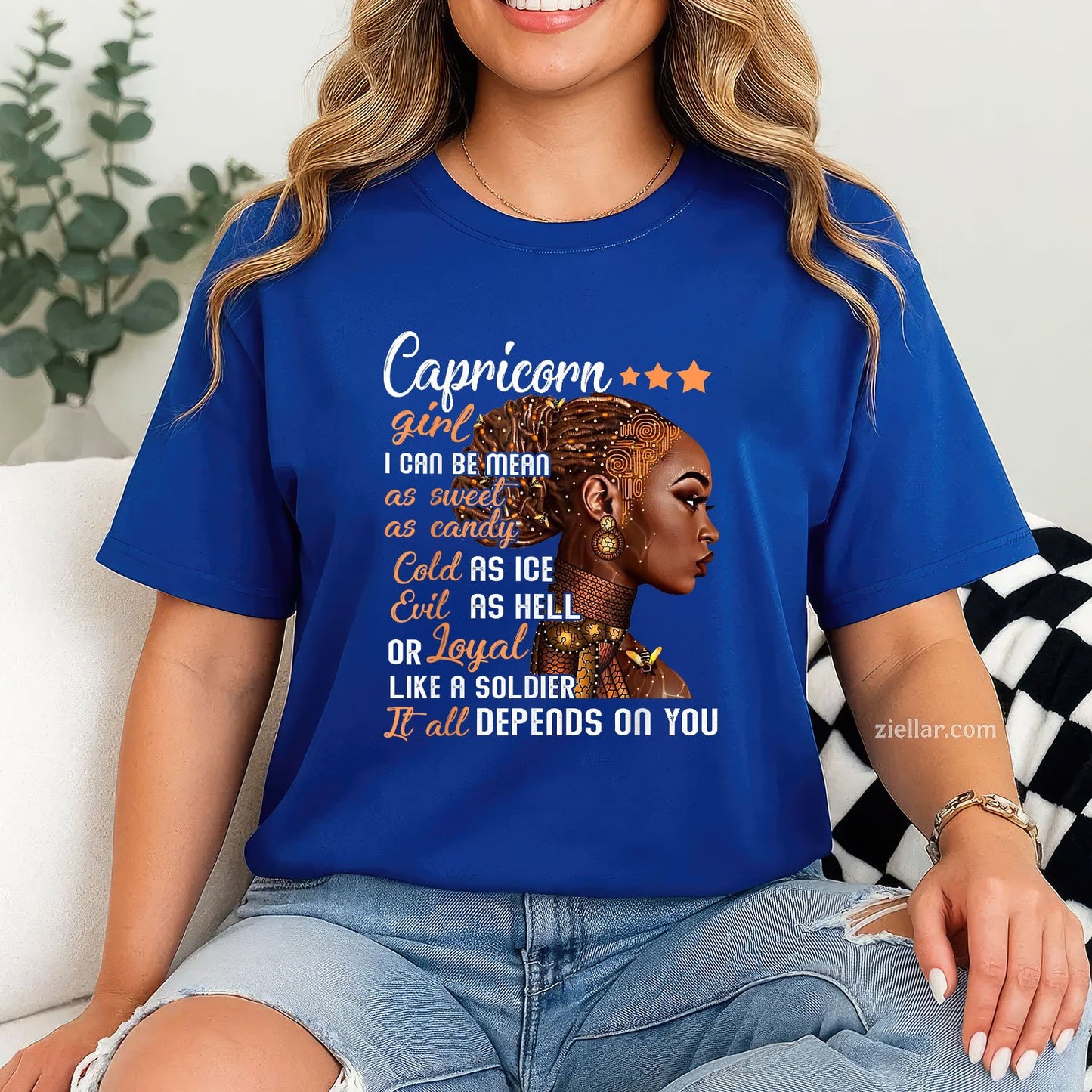 Capricorn Girl Birthday Tee and T-Shirt, December or January Zodiac T-Shirt Gift for Women Adults