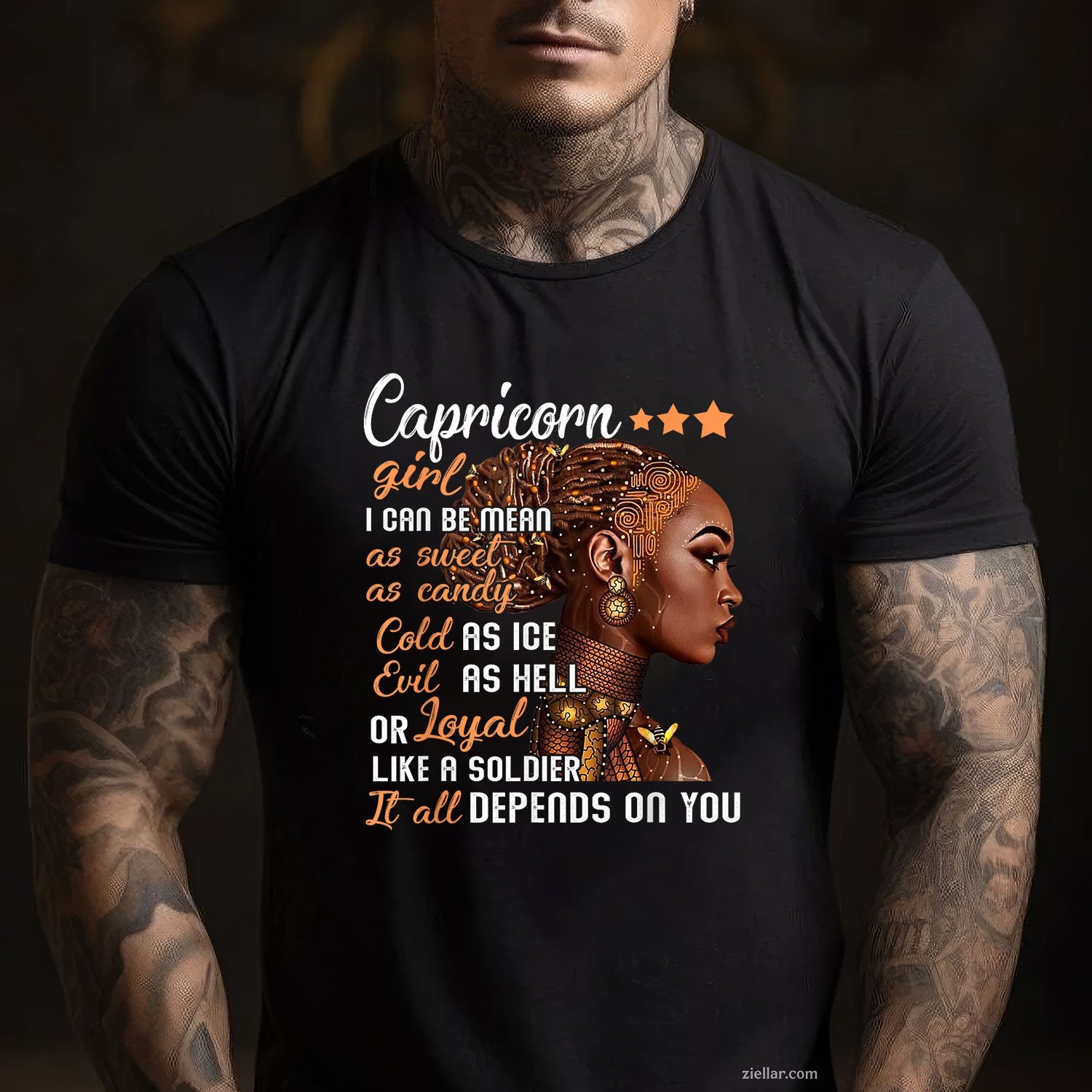Capricorn Girl Birthday Tee and T-Shirt, December or January Zodiac T-Shirt Gift for Women Adults