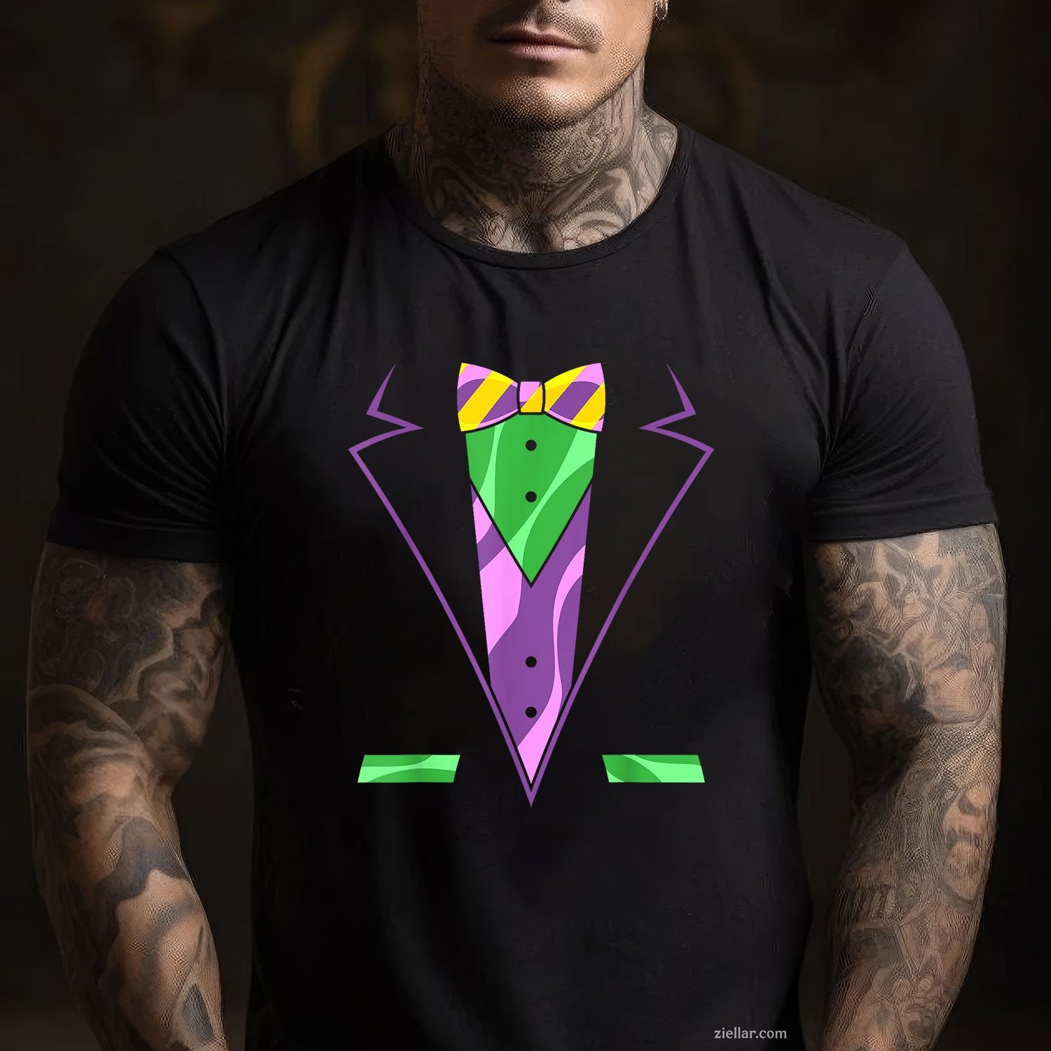 Carnival Masquerade Tuxedo Tee and T-Shirt, Parade Mardi Gras Outfit T-Shirt Gift for Men Adults
