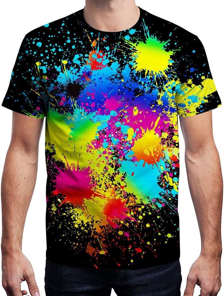 Casual Pattern Graphic Tee for Adults, Unisex Novelty 3D T-Shirt with Short Sleeves