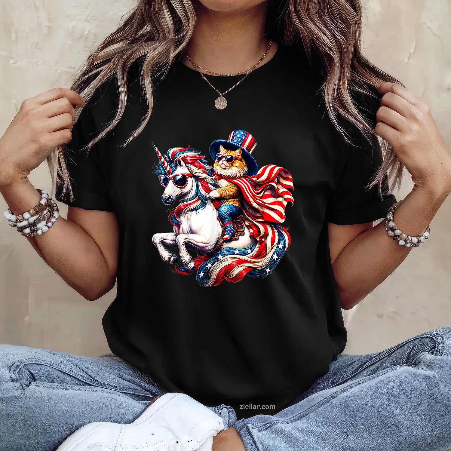 Cat riding Unicorn usa
