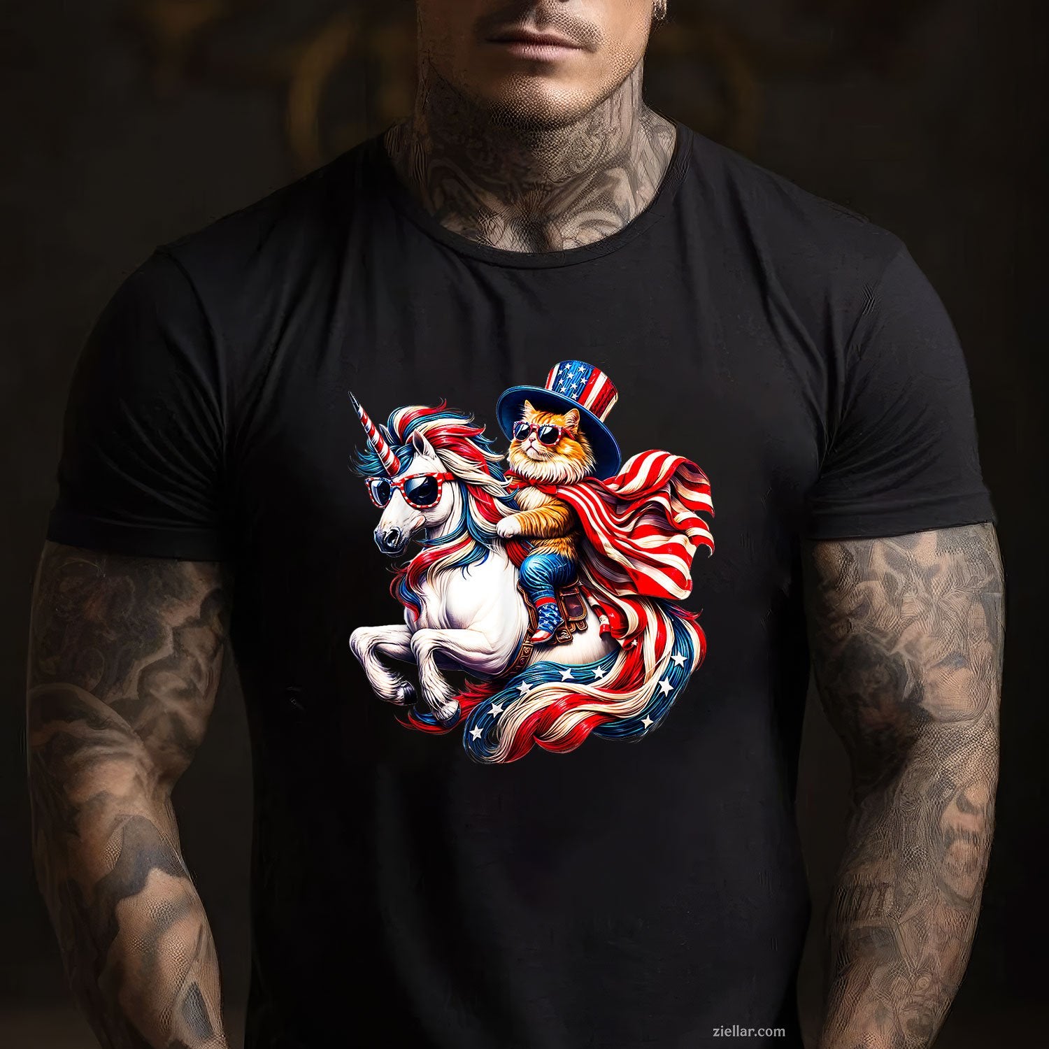 Cat riding Unicorn usa