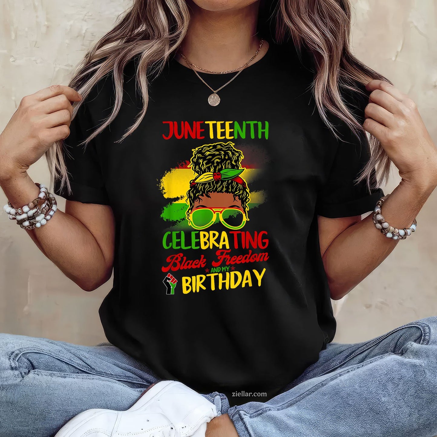 Celebrating Juneteenth And My Birthday June 19th Bday Women TShirt