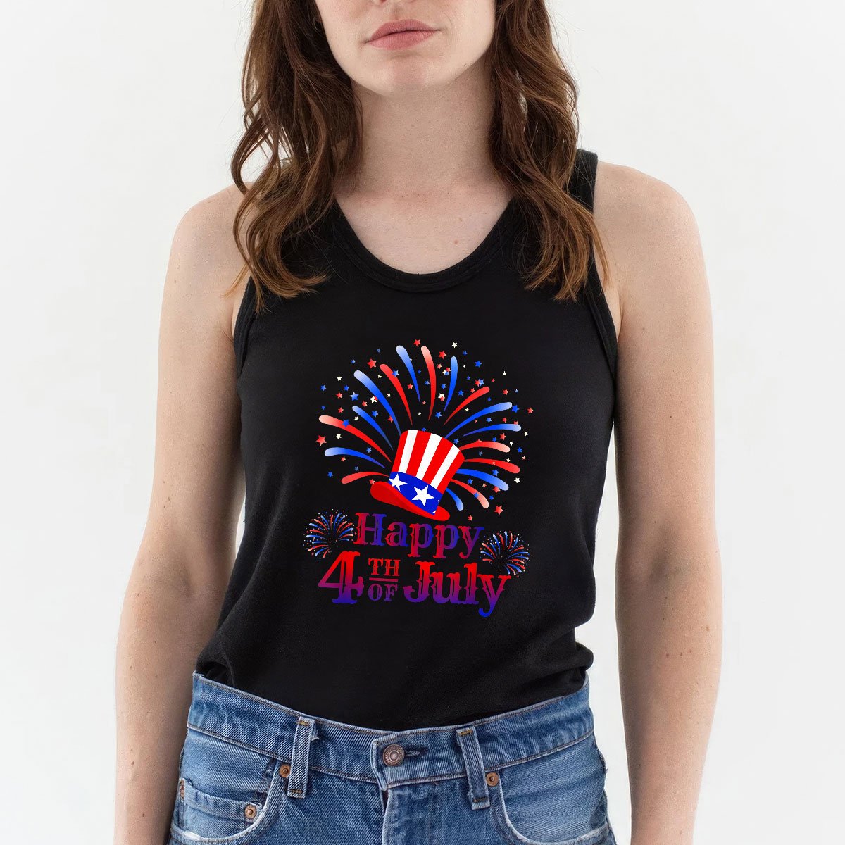 Celebrating Freedom Tank Top Shirt, Patriotic USA Independence Day Gift