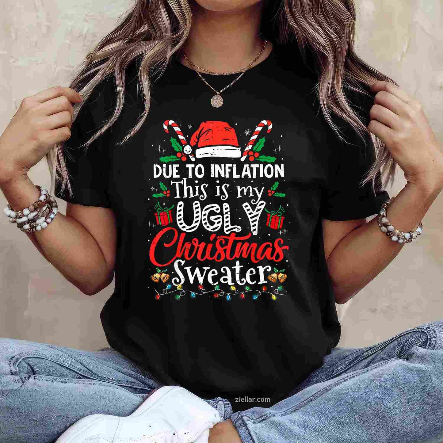 Chicken Christmas This Is My Ugly Sweater Funny T-Shirt_ Humorous Holiday Party Gag Gift Tee
