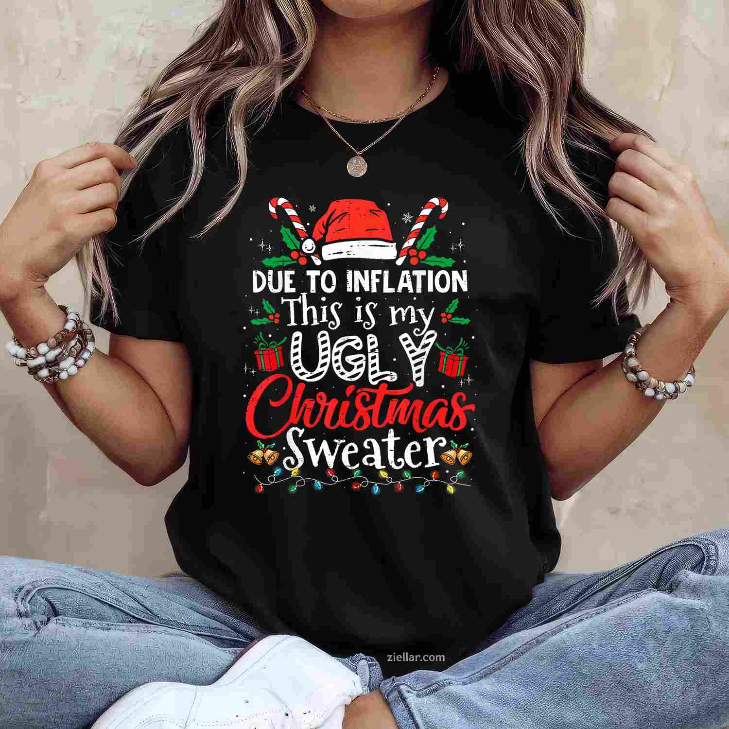 Chicken Christmas This Is My Ugly Sweater Funny T-Shirt_ Humorous Holiday Party Gag Gift Tee