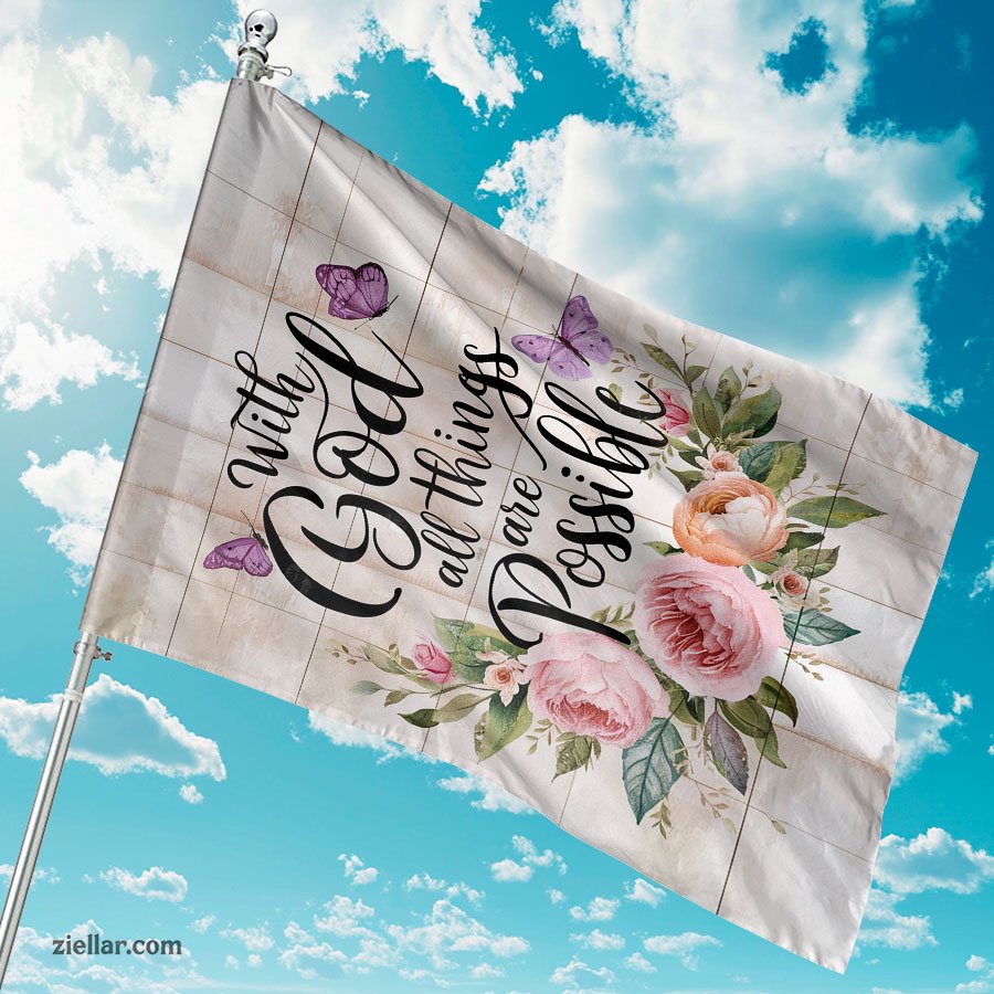Christian Garden Flag 12x18 Inch Inspirational Butterfly Floral Yard Decor