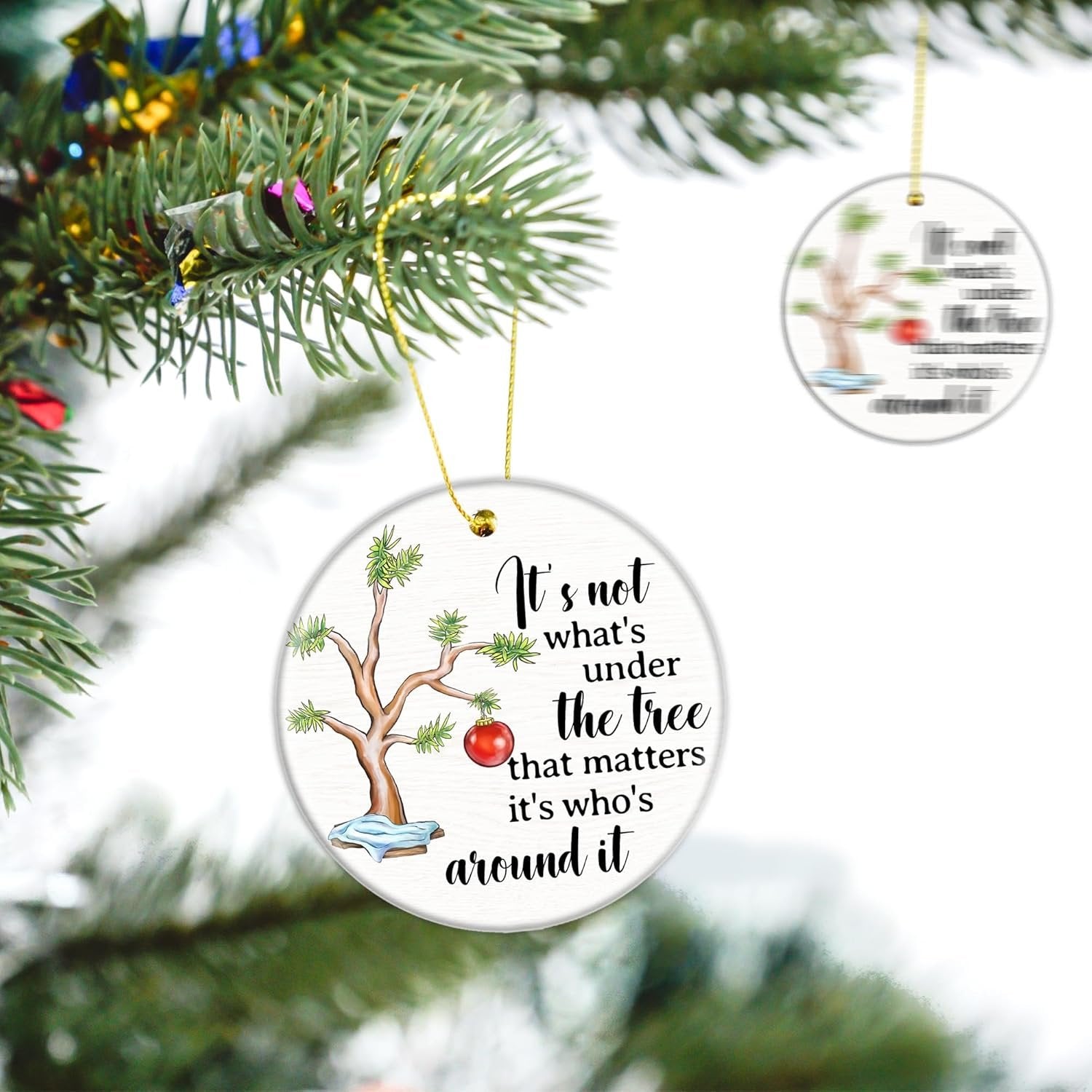 Christmas Ornaments 2025, Ceramic Tree Decorations for Women, Men, Friends, Coworkers, Thoughtful Xmas Gifts for Family