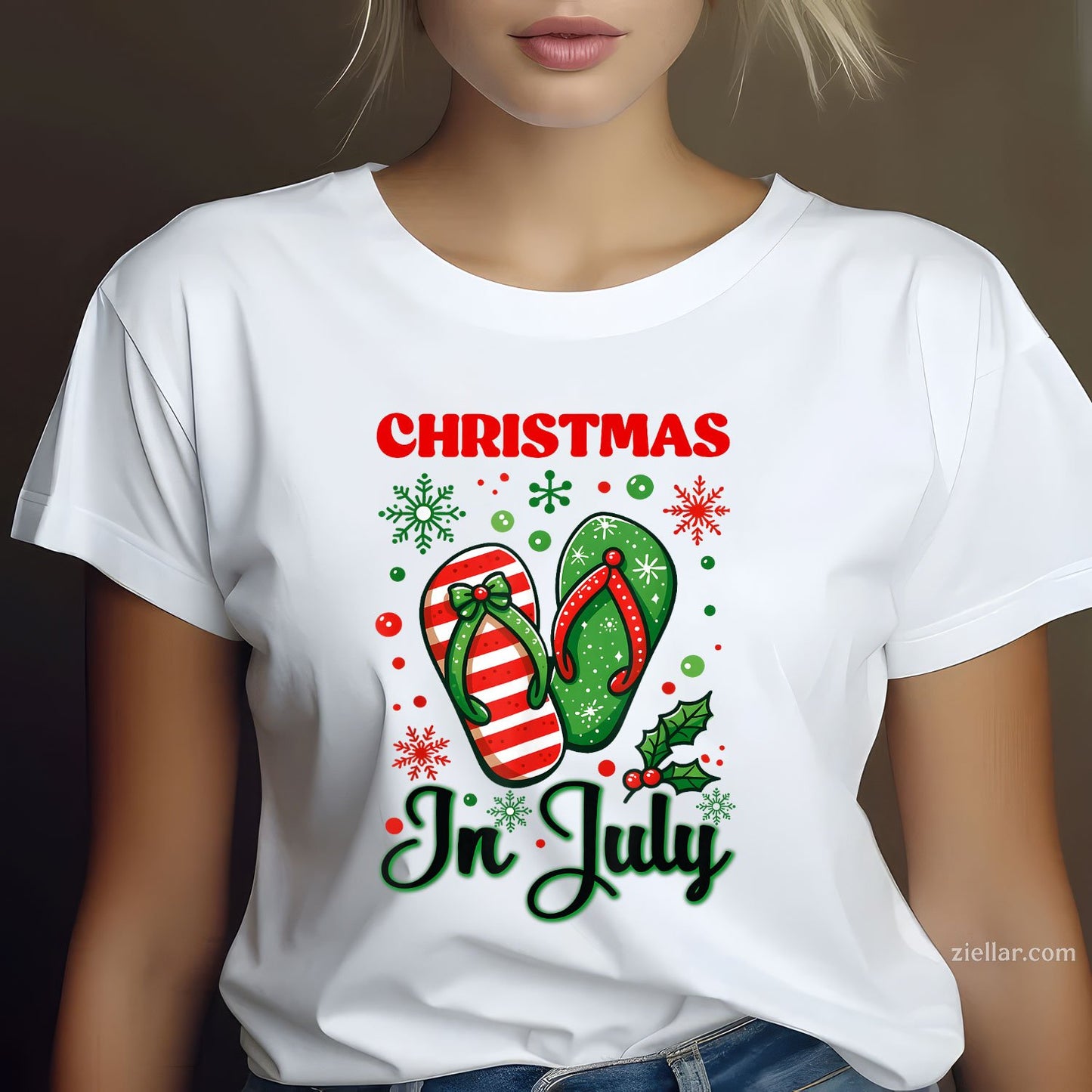 Christmas In July Flip Flops Xmas Summer Women
