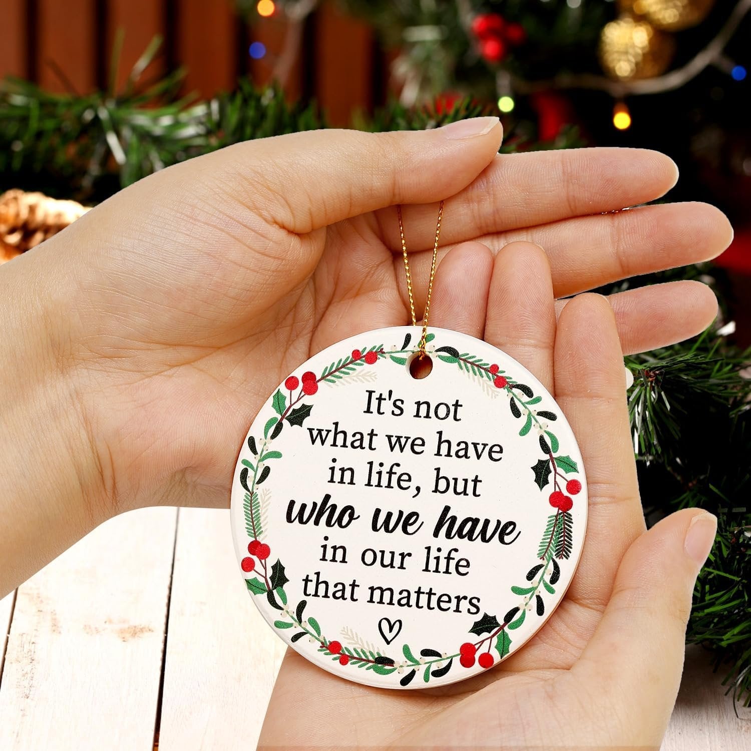 Christmas Ornaments for Friends, BFF, Women, Men, Cute Mini Ceramic Tree Decor 2025, Small Bestie Holiday Gift Idea