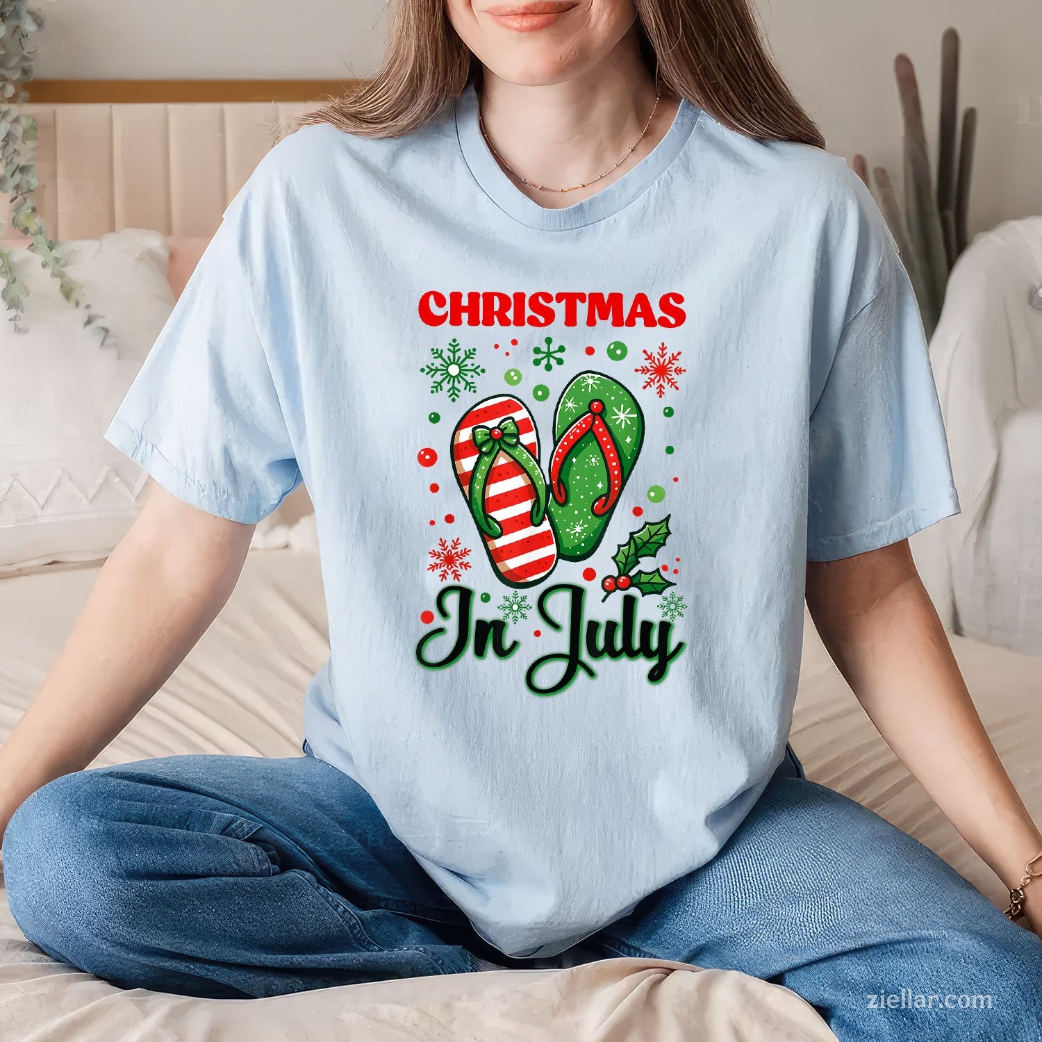 Christmas In July Flip Flops Xmas Summer Women